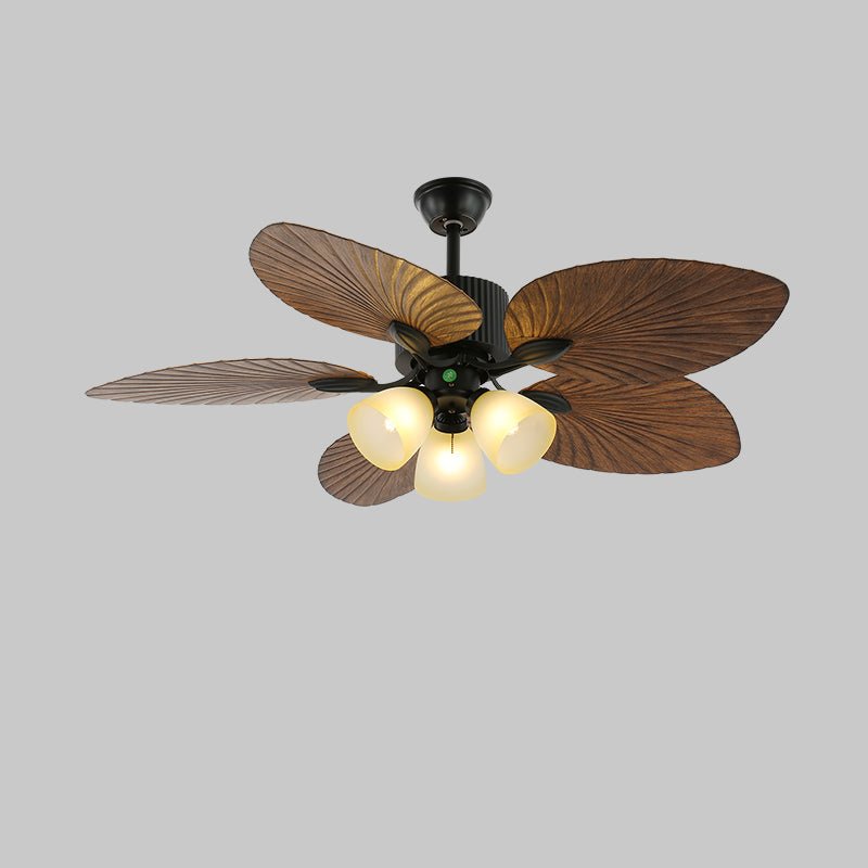 Ventilatore da soffitto Virel Tropicale in legno con luce, con finitura nera