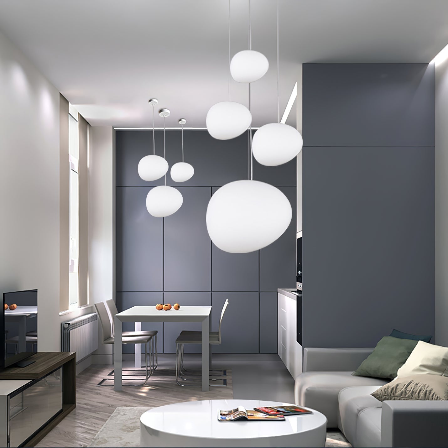 Gregg Stone Shape Glass Pendant Light - Blowlighting