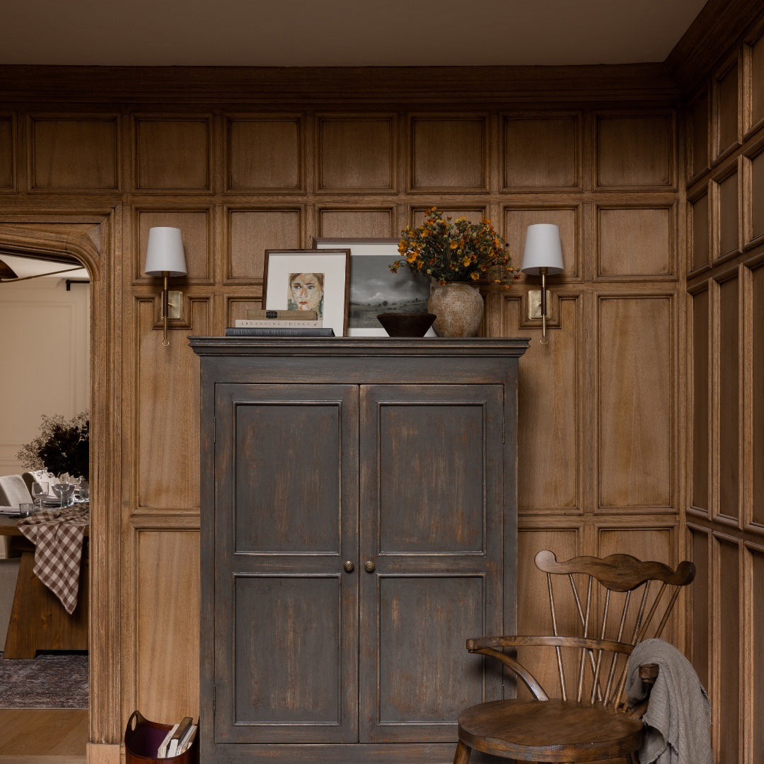 Osilan Vintage Staggered Tail Brass Fabric Sconce Wall Lamp - Lamp Copper