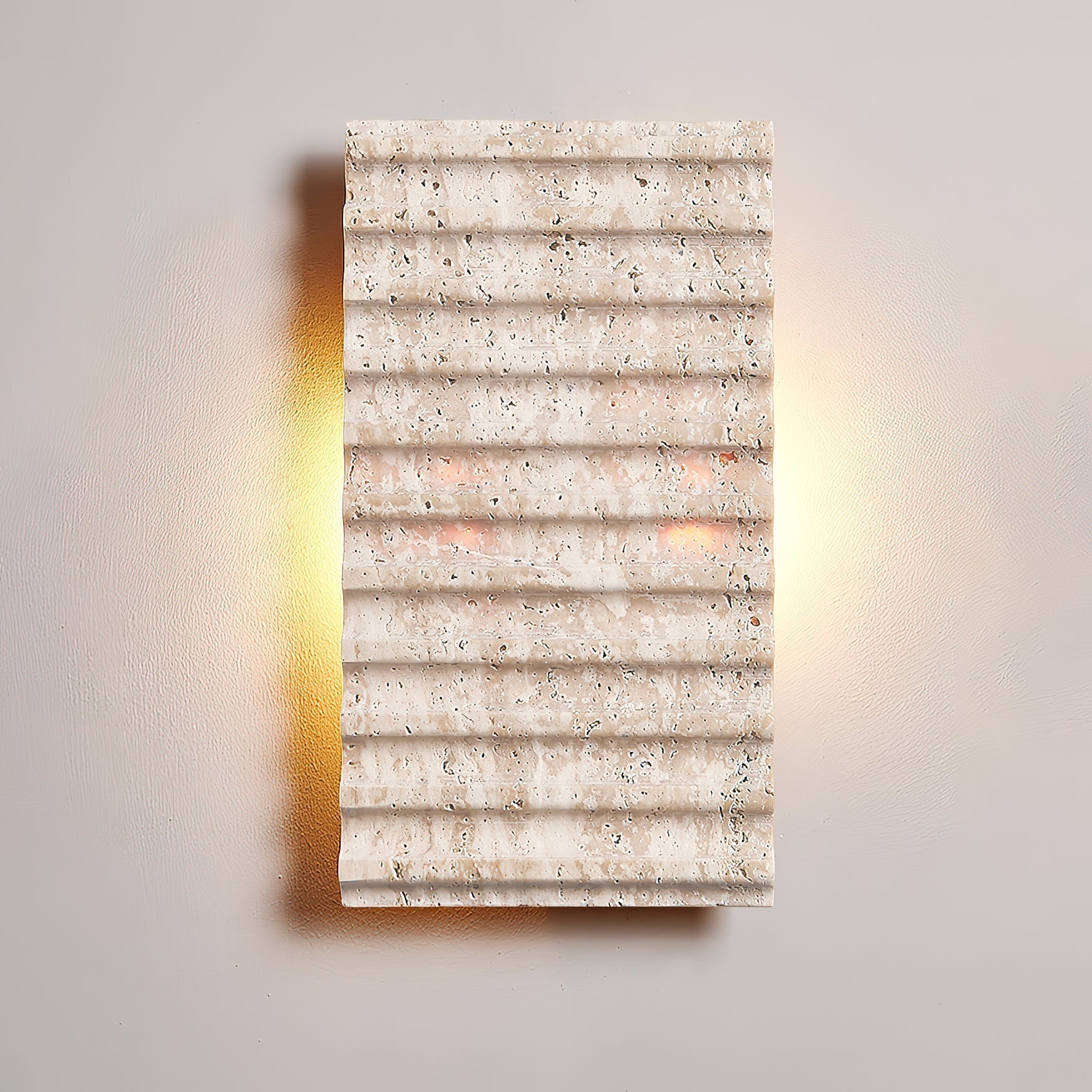 Othaus Modern Minimalist Beige Travertine Wall Lamp - Lamp Copper