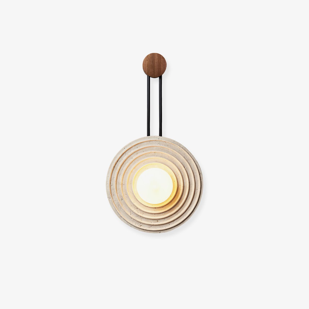 Isoror Spiral-Ring Travertine Wall Light - Neutralighting