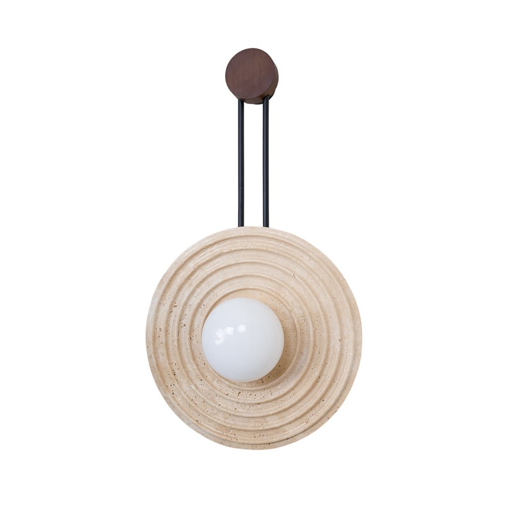 Isoror Spiral-Ring Travertine Wall Light - Neutralighting