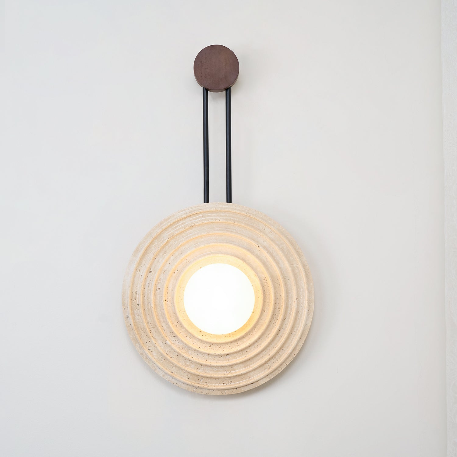 Isoror Spiral-Ring Travertine Wall Light - Neutralighting