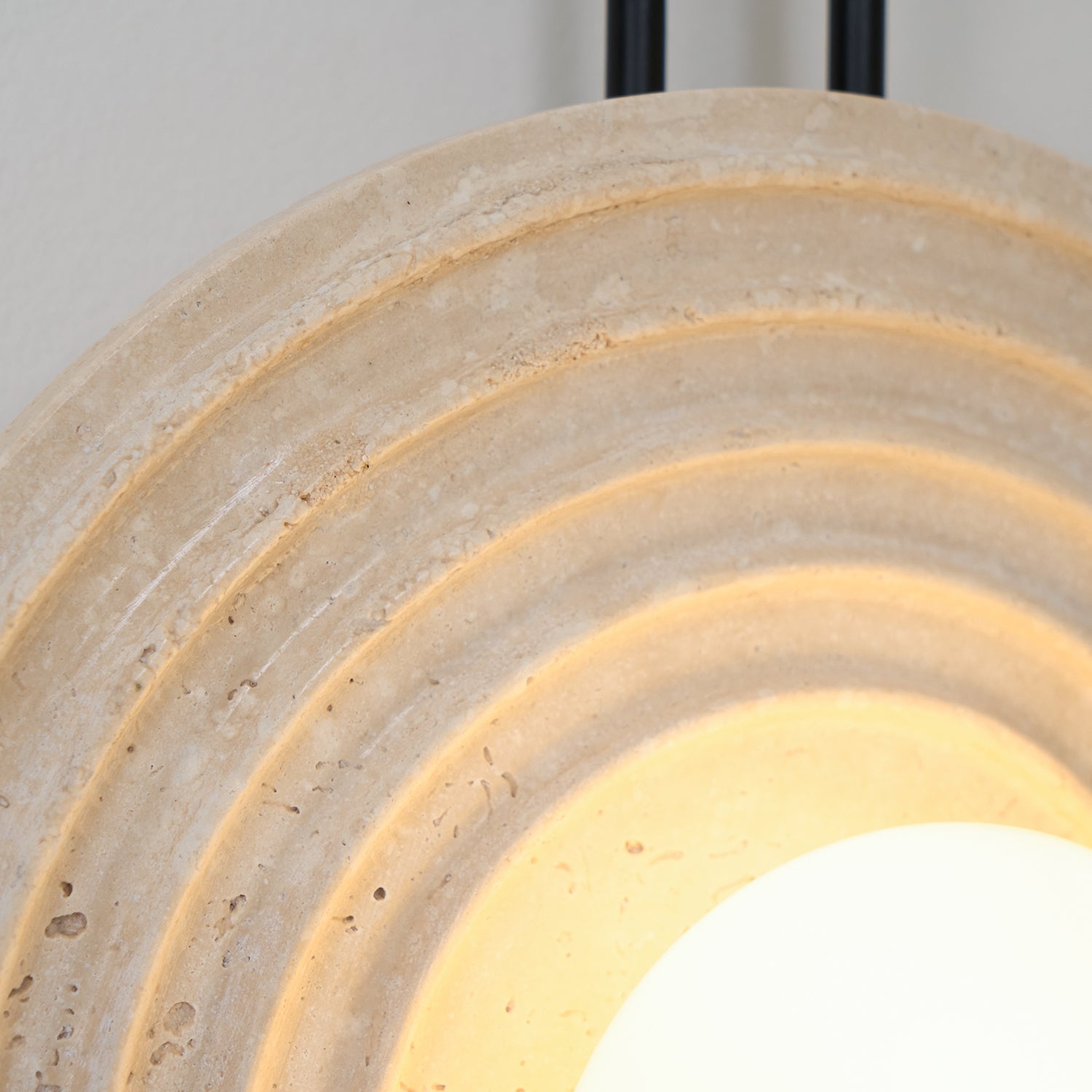 Isoror Spiral-Ring Travertine Wall Light - Neutralighting