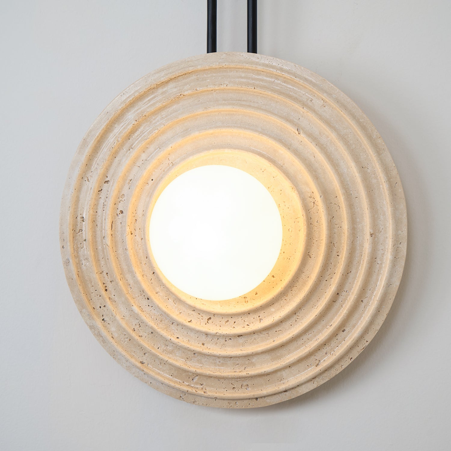 Isoror Spiral-Ring Travertine Wall Light - Neutralighting