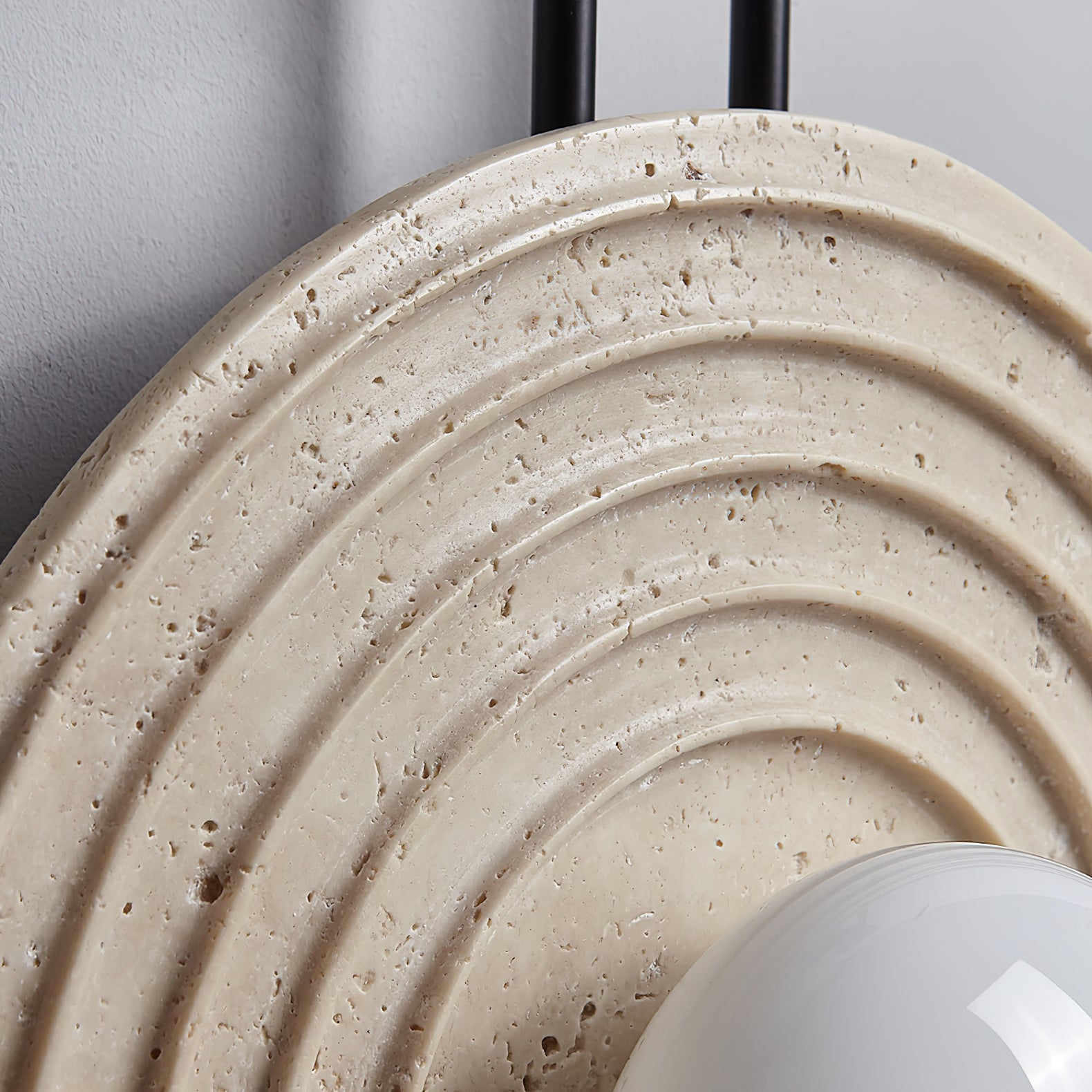 Isoror Spiral-Ring Travertine Wall Light - Neutralighting
