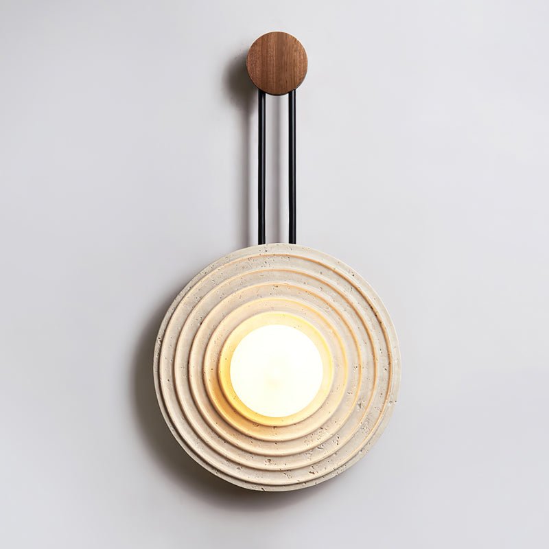 Isoror Spiral-Ring Travertine Wall Light - Neutralighting