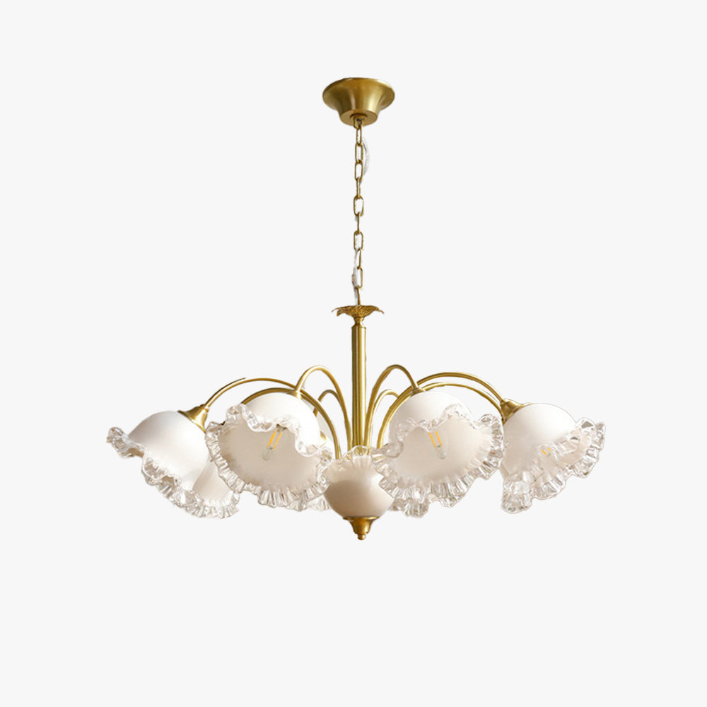 Arisha Metallo Vetro Lux Lampadario Bianco Camera da letto Soggiorno Sala da Pranzo