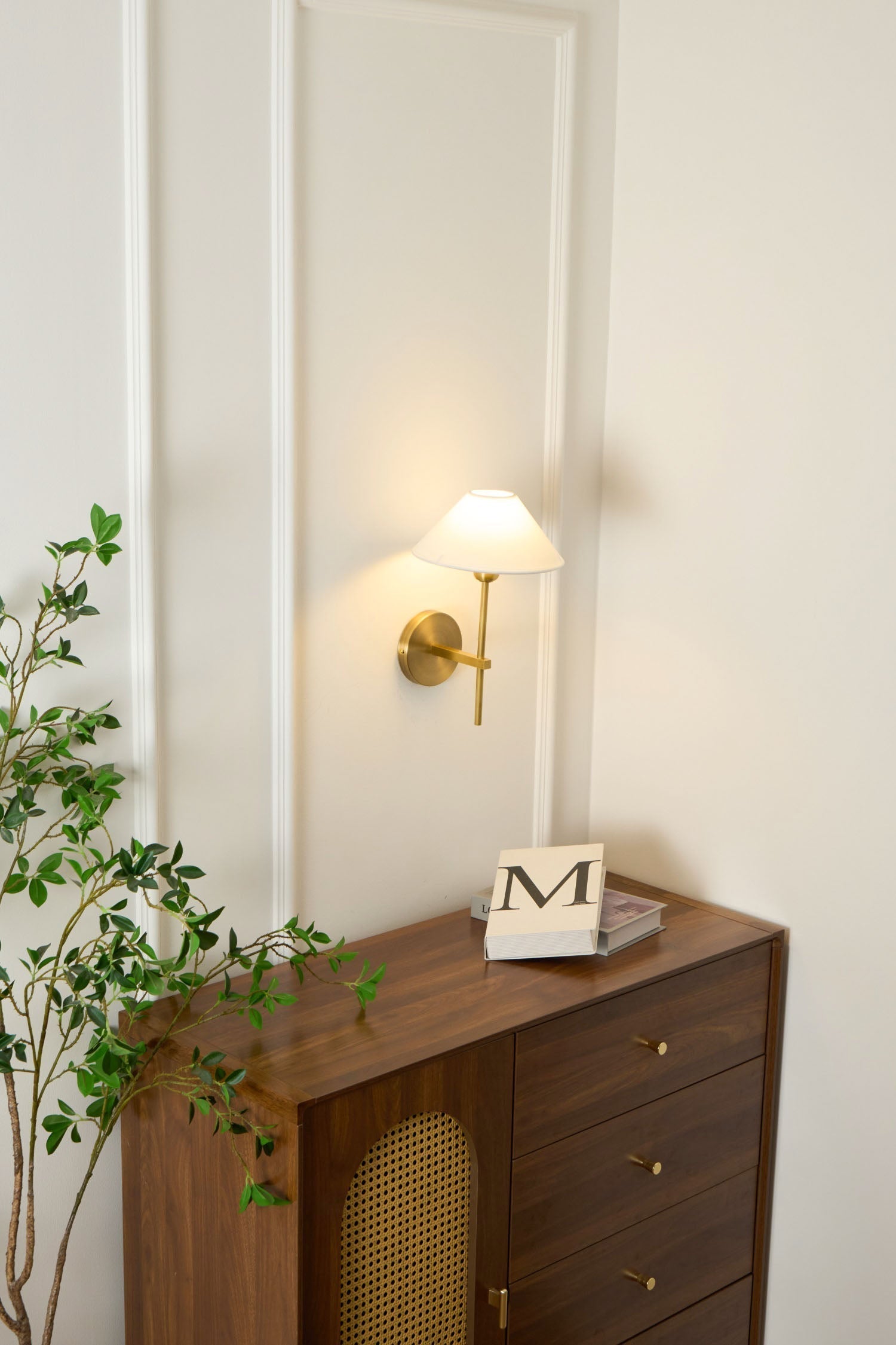 Zosilara Vintage Industrial Brass Fabric Sconce Wall Lamp - Lamp Copper