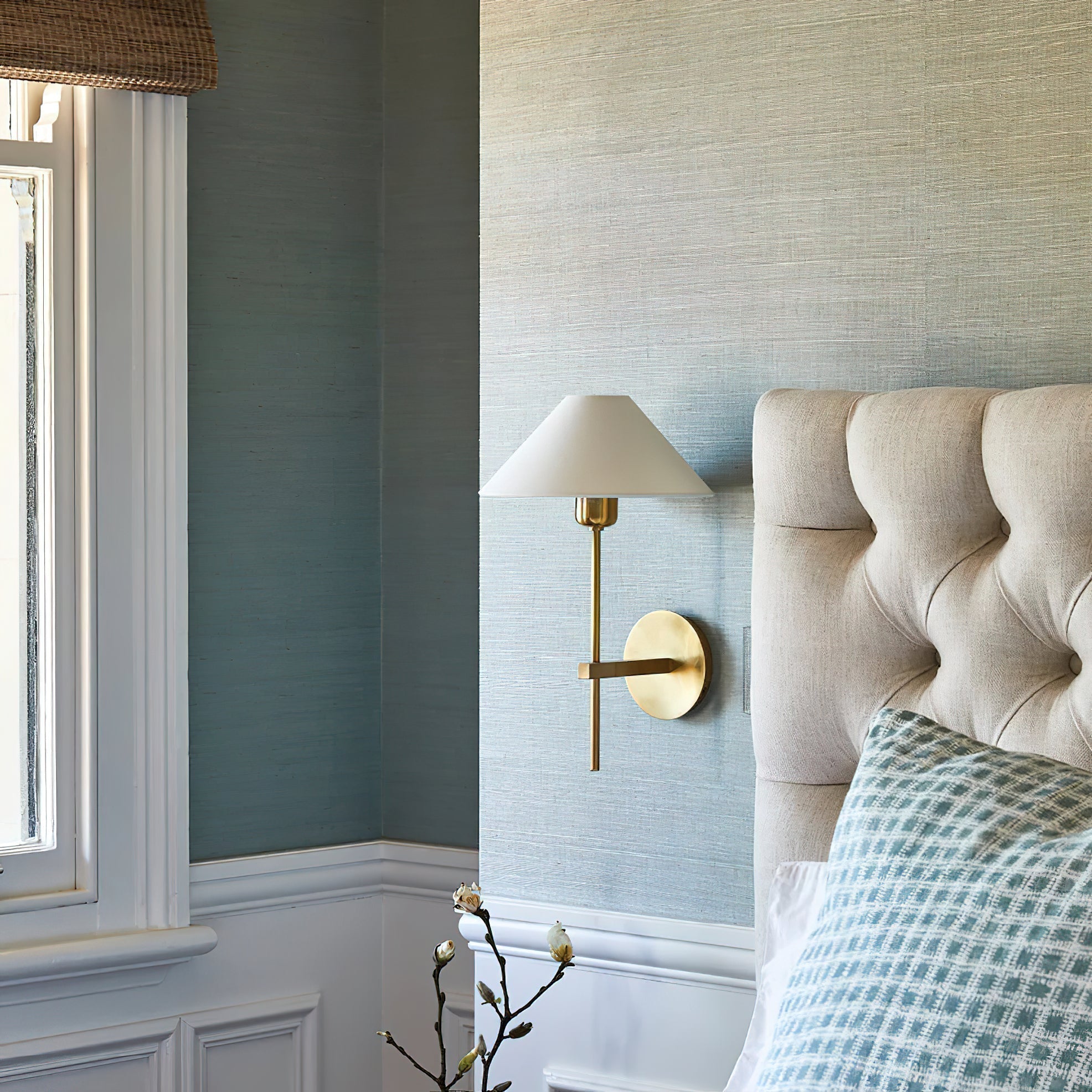 Zosilara Vintage Industrial Brass Fabric Sconce Wall Lamp - Lamp Copper