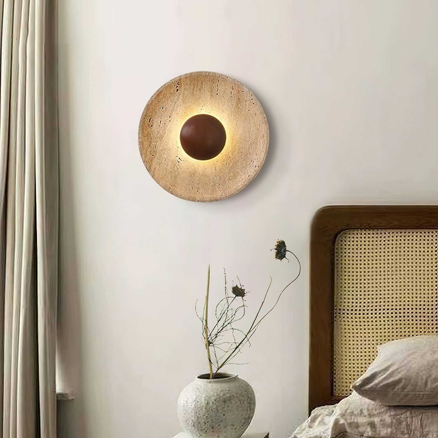 Ritta Applique da Parete in Travertino Sun