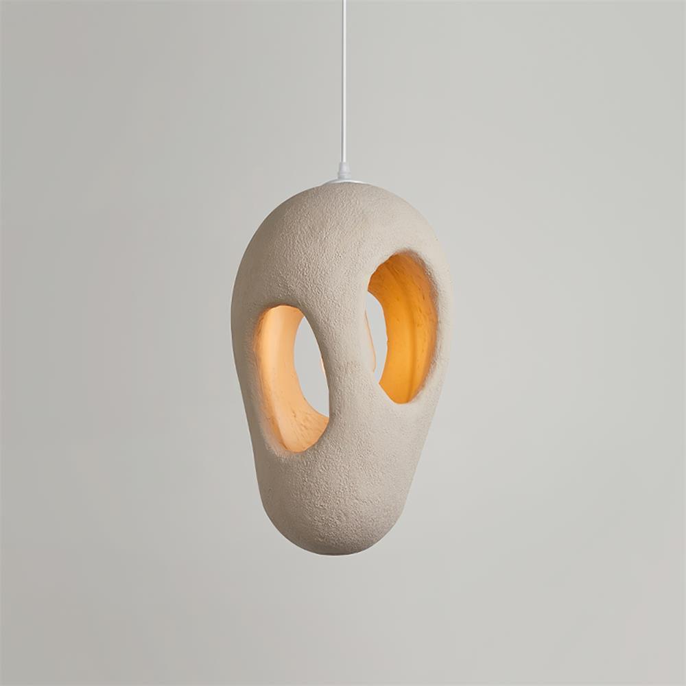 Hand-Built White Pendant Lamp - Blowlighting