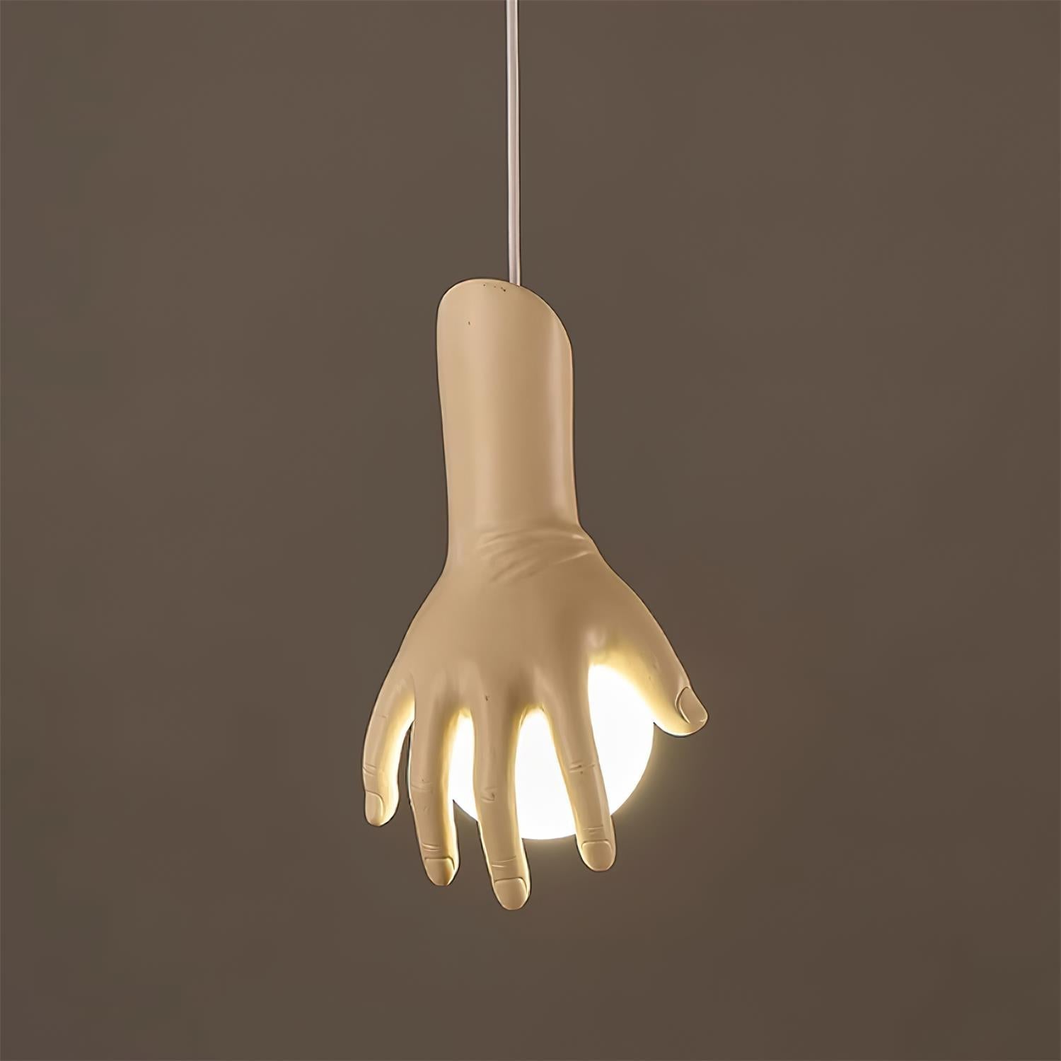 Pendant Light Hand Sculpture Wood Grip Globe - Letslighting