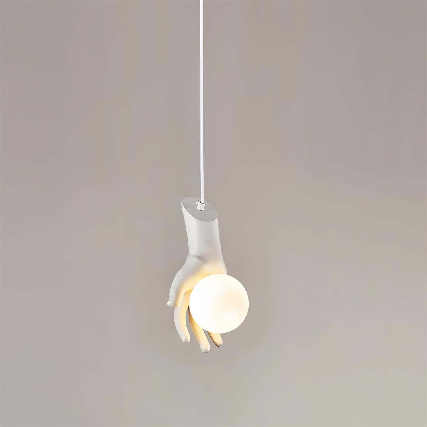Pendant Light Hand Sculpture Wood Grip Globe - Letslighting