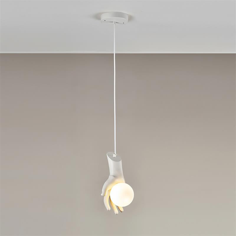 Pendant Light Hand Sculpture Wood Grip Globe - Letslighting
