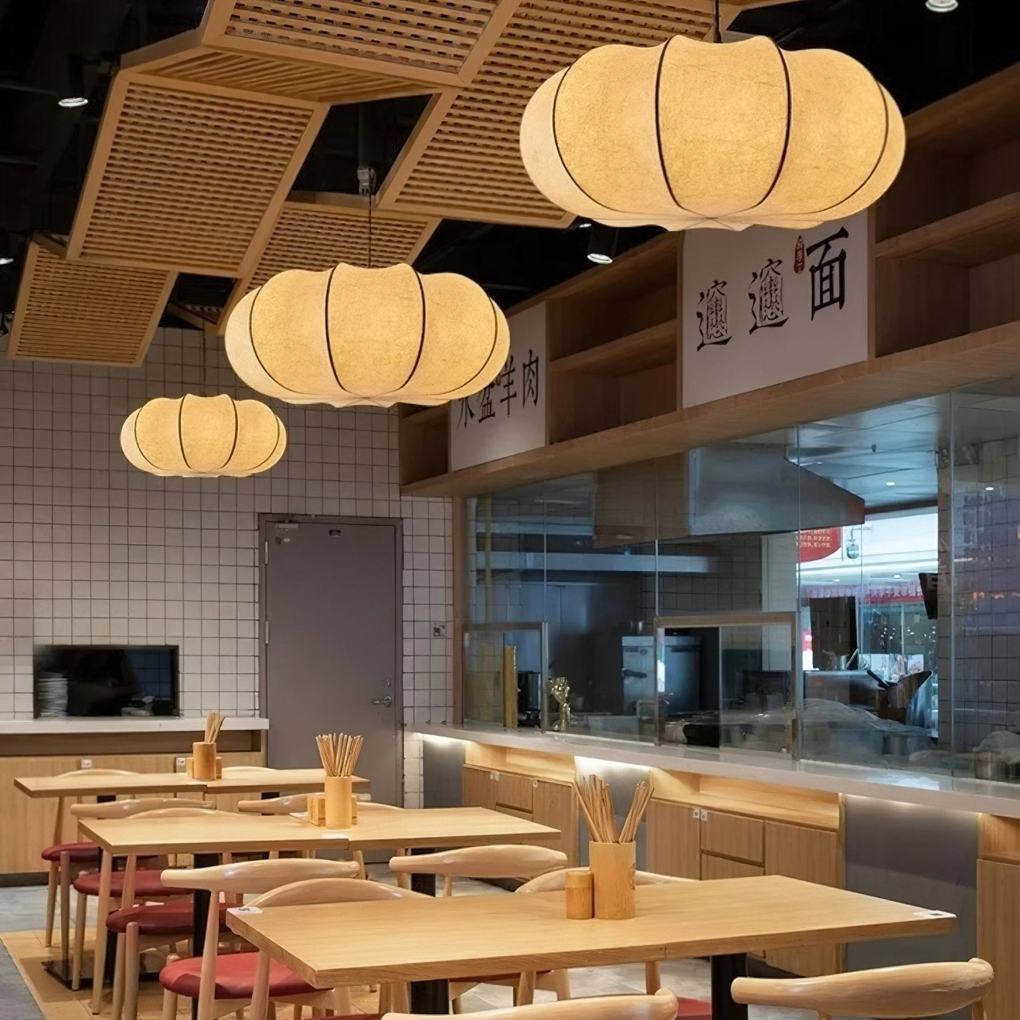 Oblate Silk Pendant Lamp - Blowlighting
