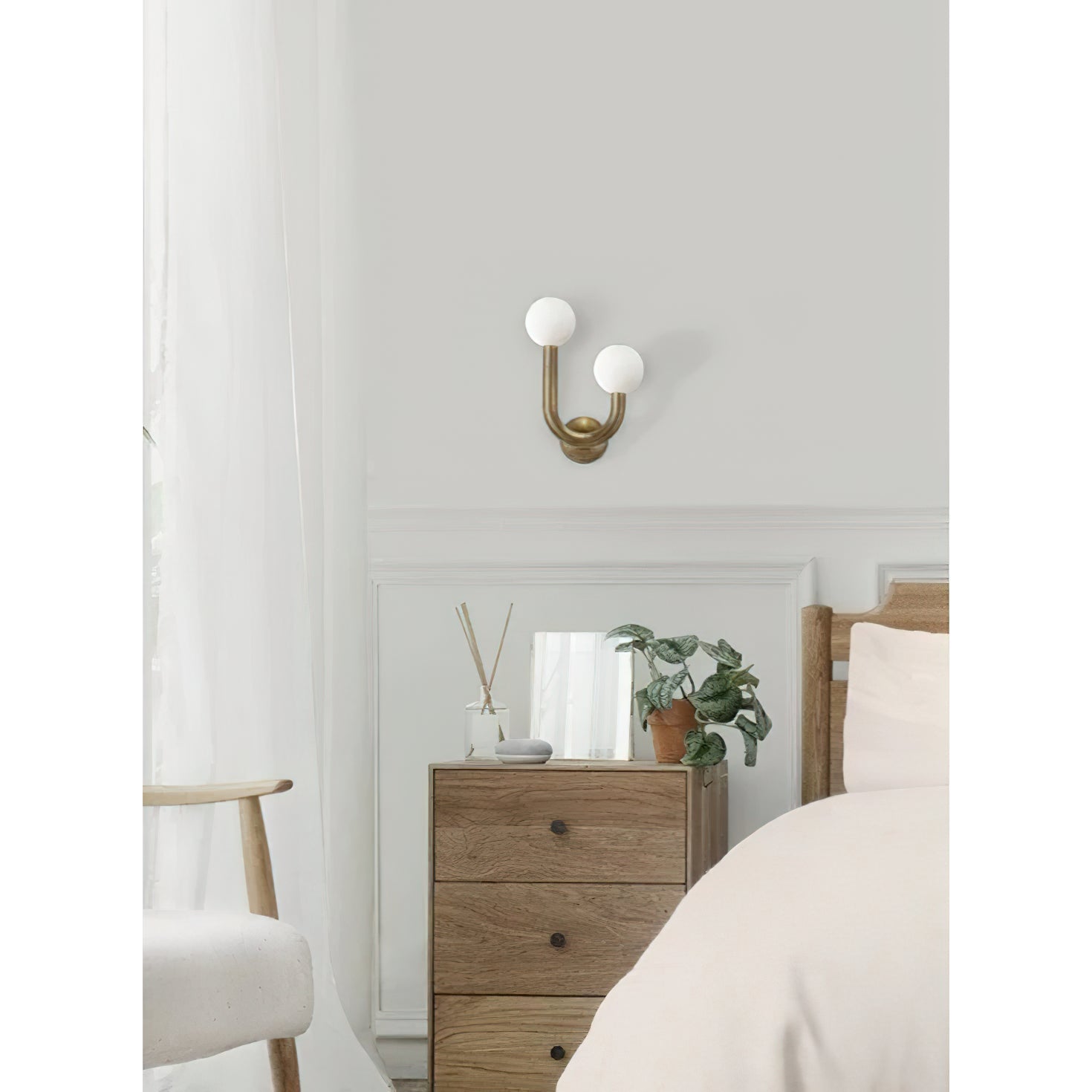 Zoshaos Modern Minimalist Happy Brass Glass Wall Lamp - Lamp Copper