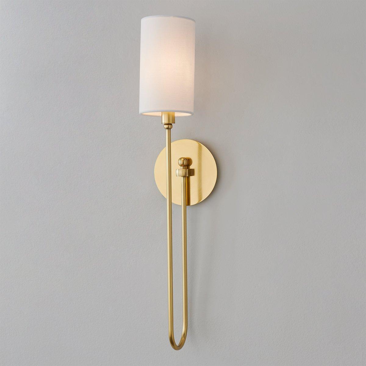 Syvineth Modern Minimalist Brass Fabric Wall Lamp - Lamp Copper