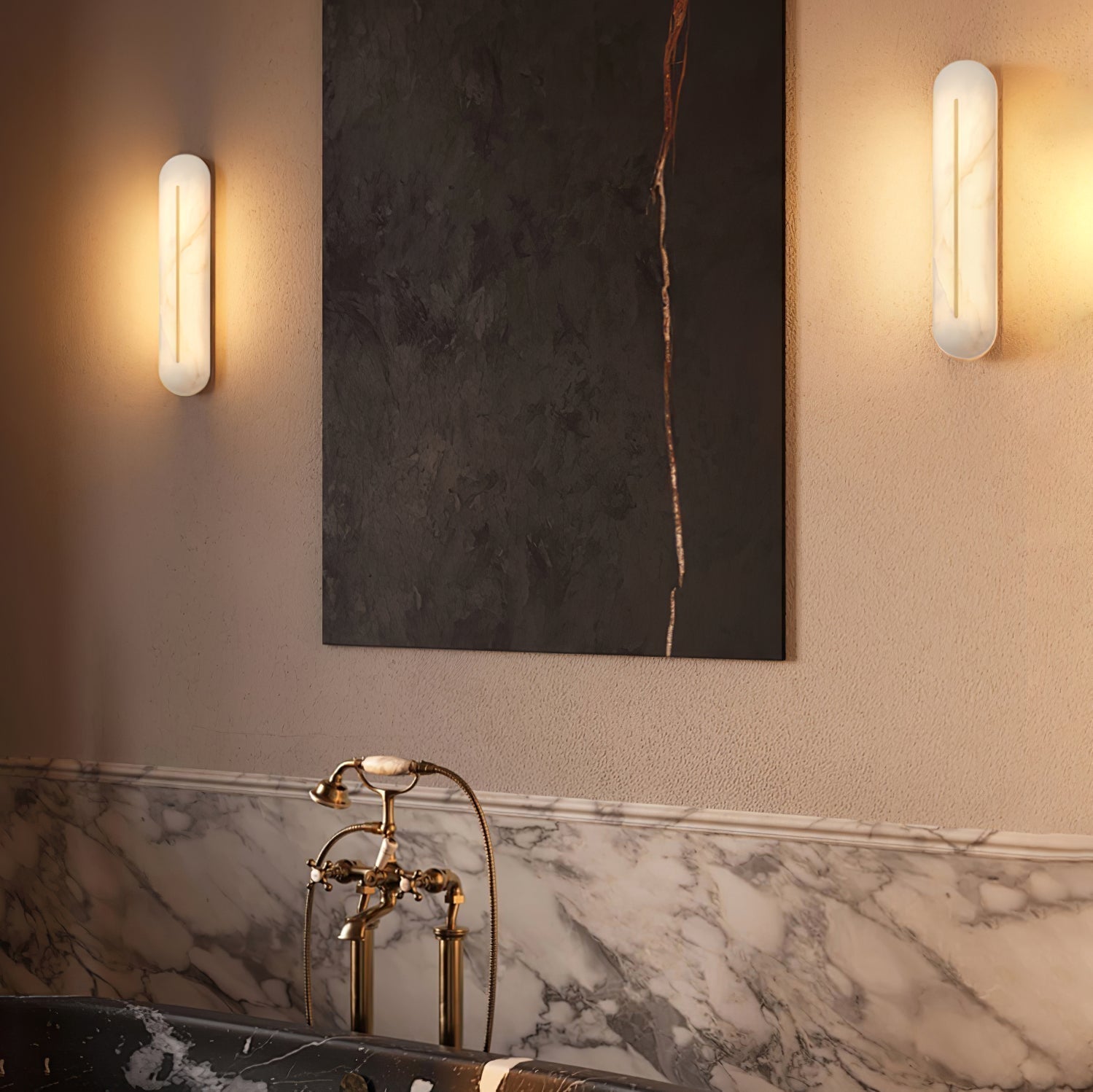 Armaryra Oblong Alabaster Wall Light - Neutralighting