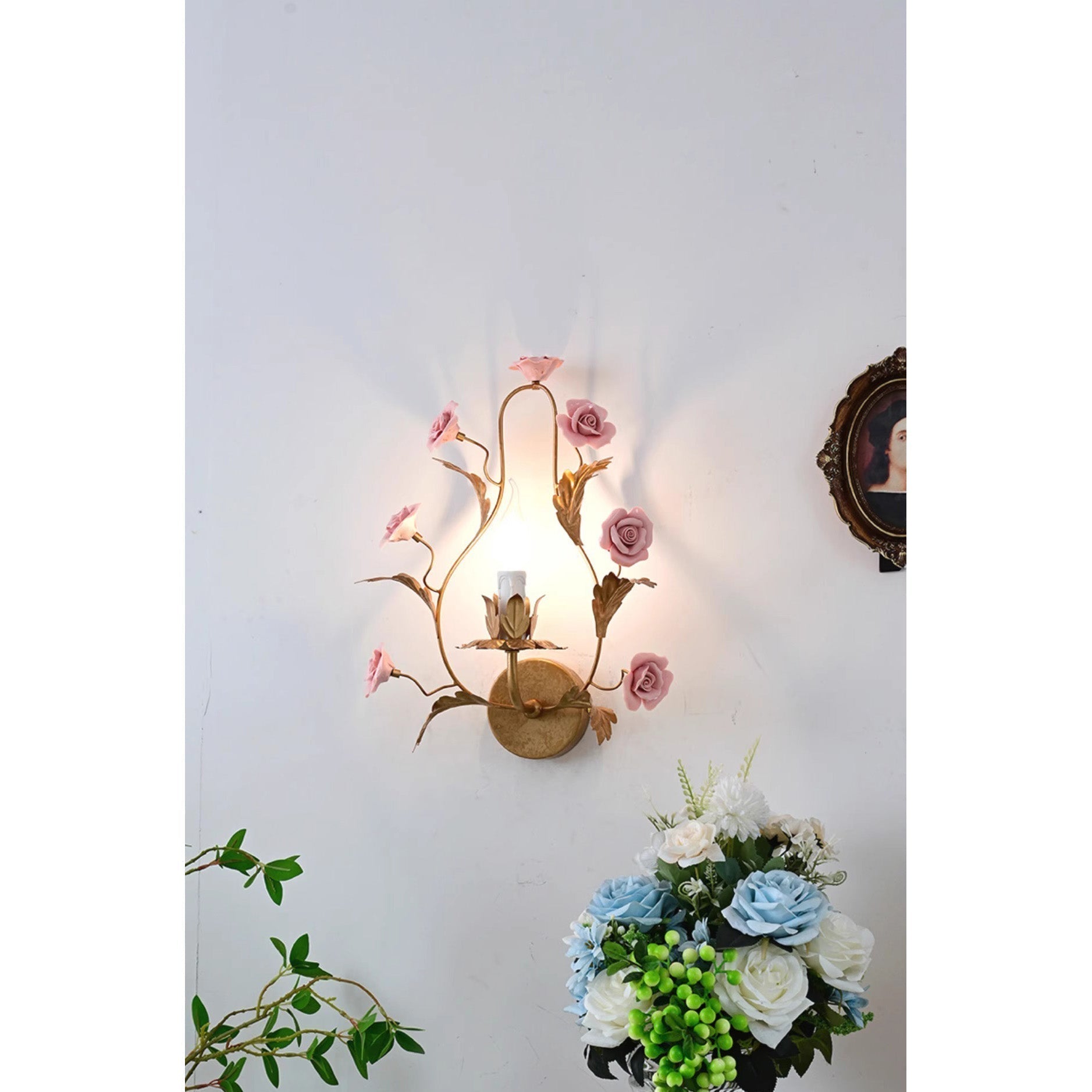 Orvara Individual Creativity Floral Ceramic Wall Lamp - Lamp Copper