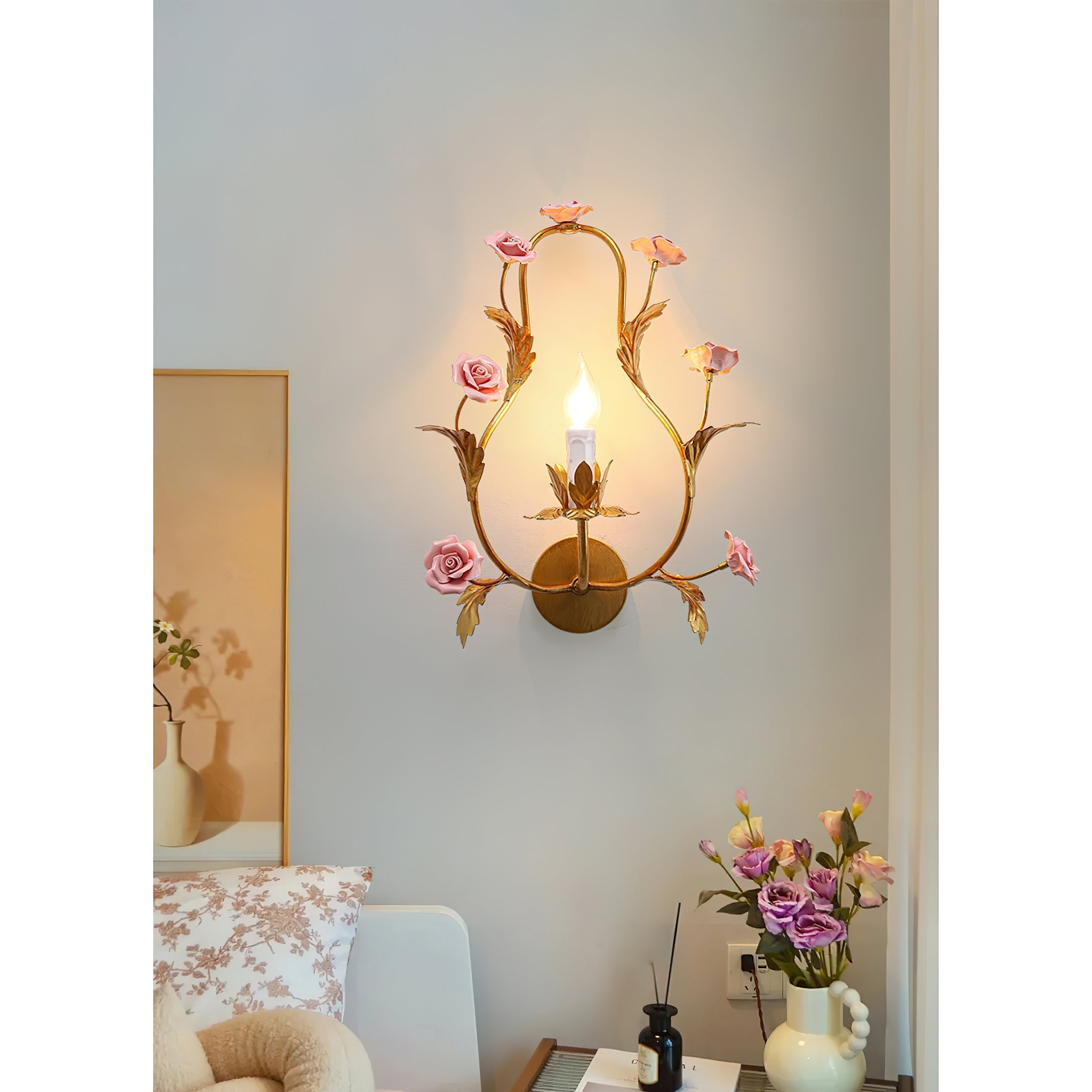 Orvara Individual Creativity Floral Ceramic Wall Lamp - Lamp Copper