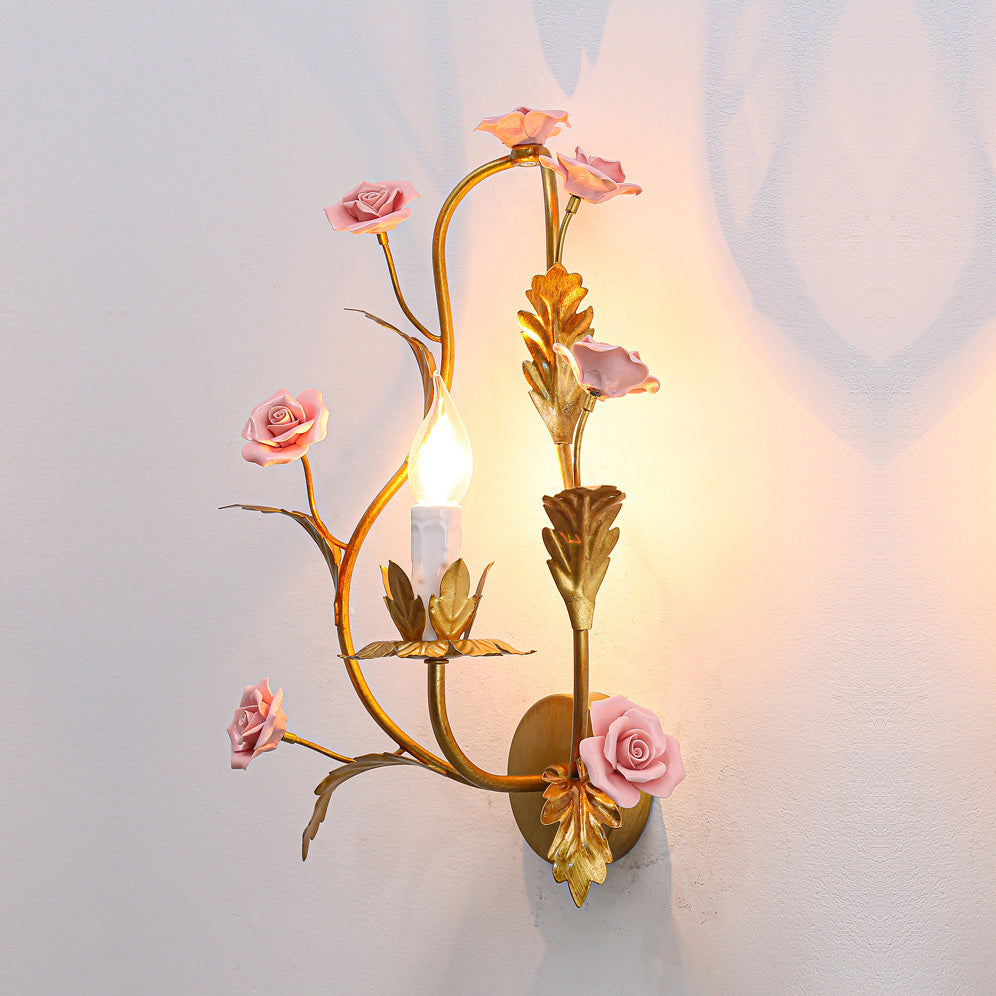 Orvara Individual Creativity Floral Ceramic Wall Lamp - Lamp Copper