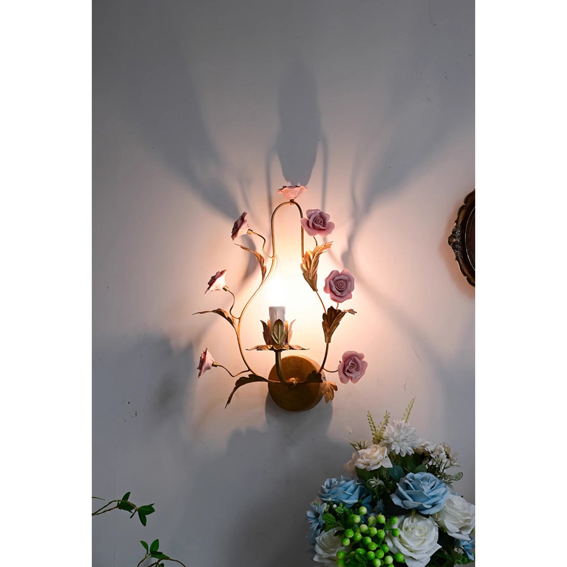 Orvara Individual Creativity Floral Ceramic Wall Lamp - Lamp Copper