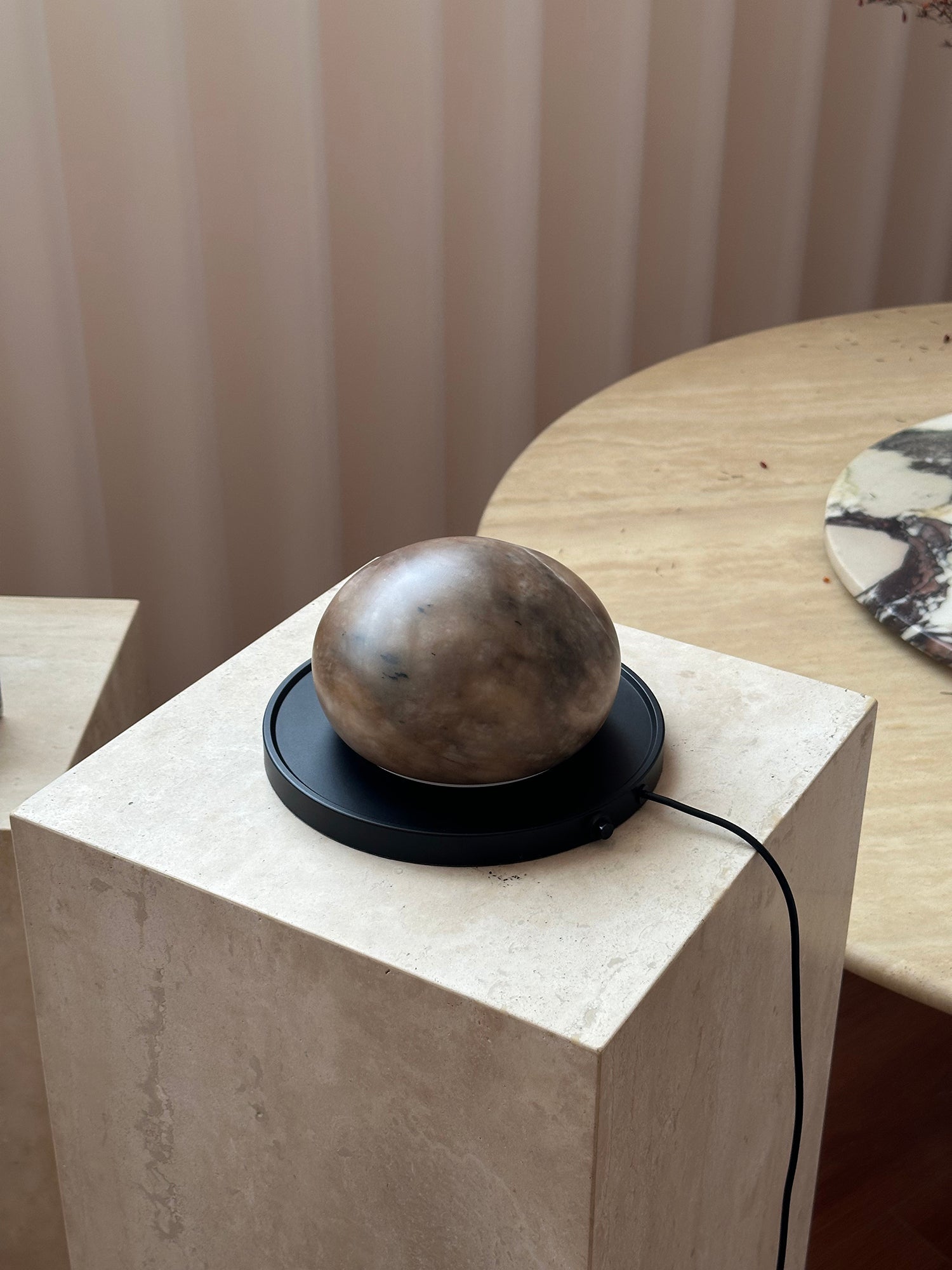 Bolita Alabaster Table Lamp - Lamp Copper