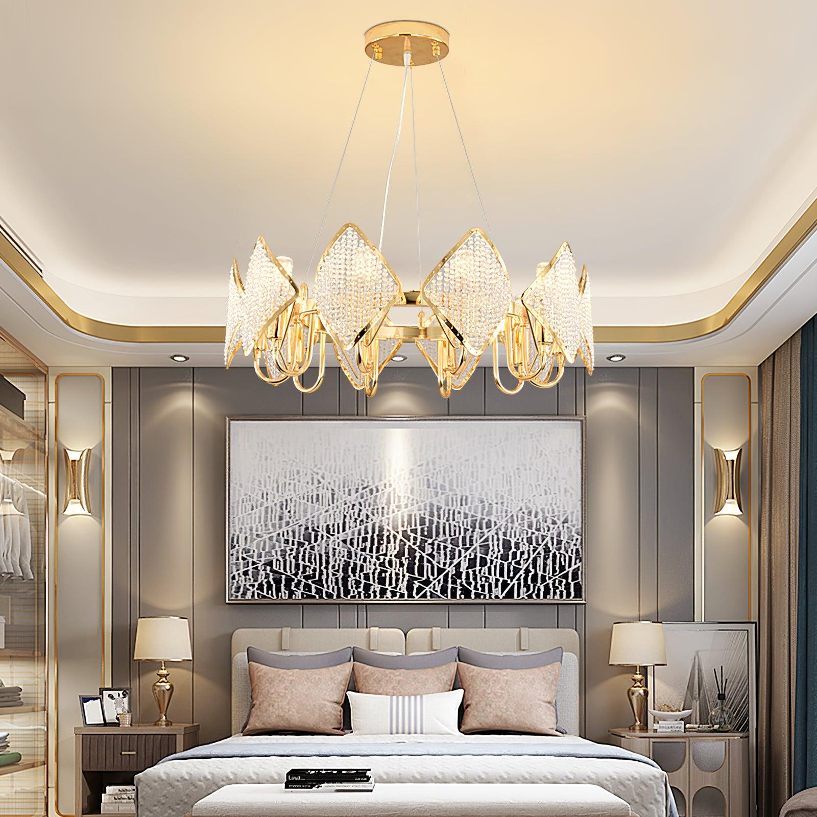 Aurora Chandelier Crystal Leaf Double-Tier - Blowlighting