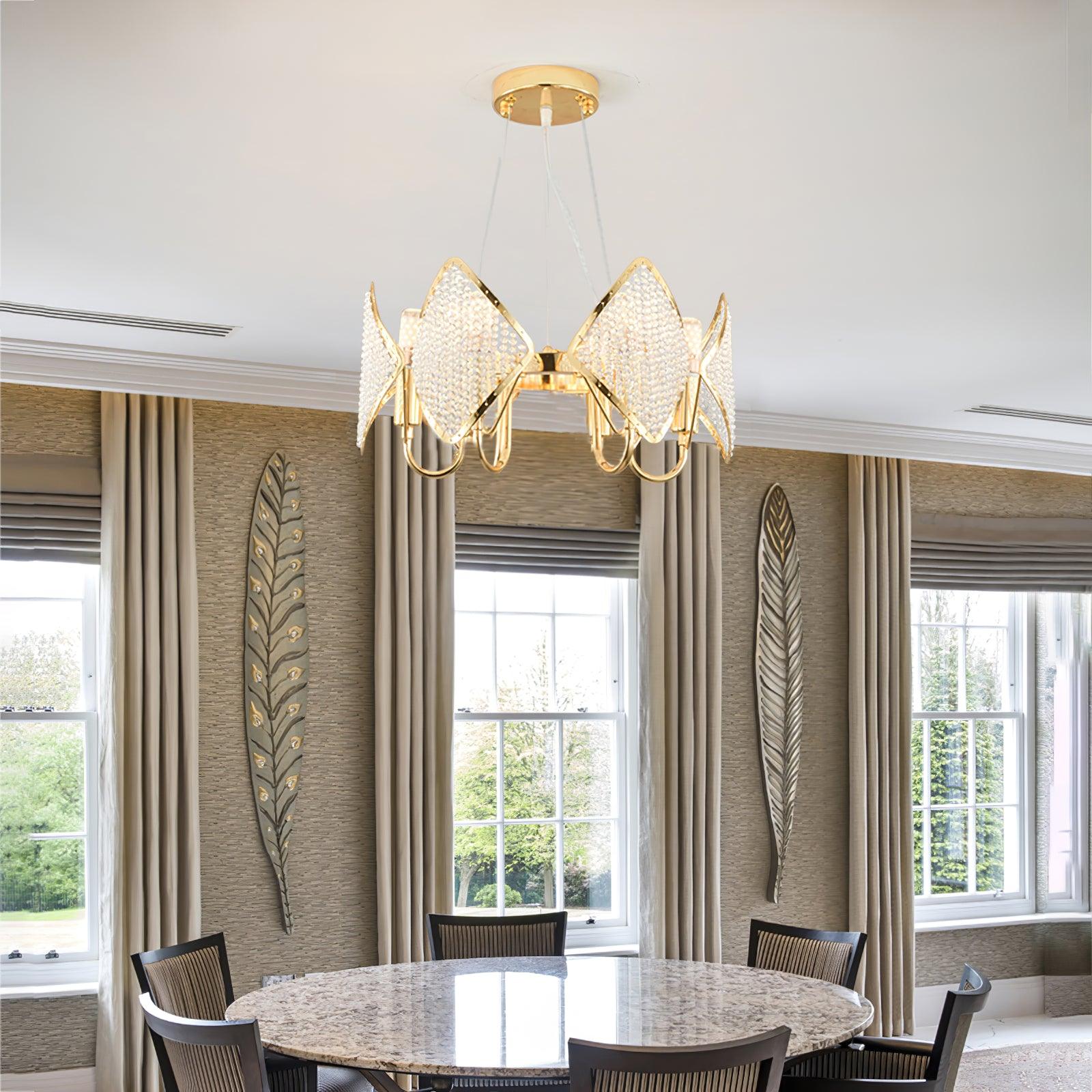 Aurora Chandelier Crystal Leaf Double-Tier - Blowlighting