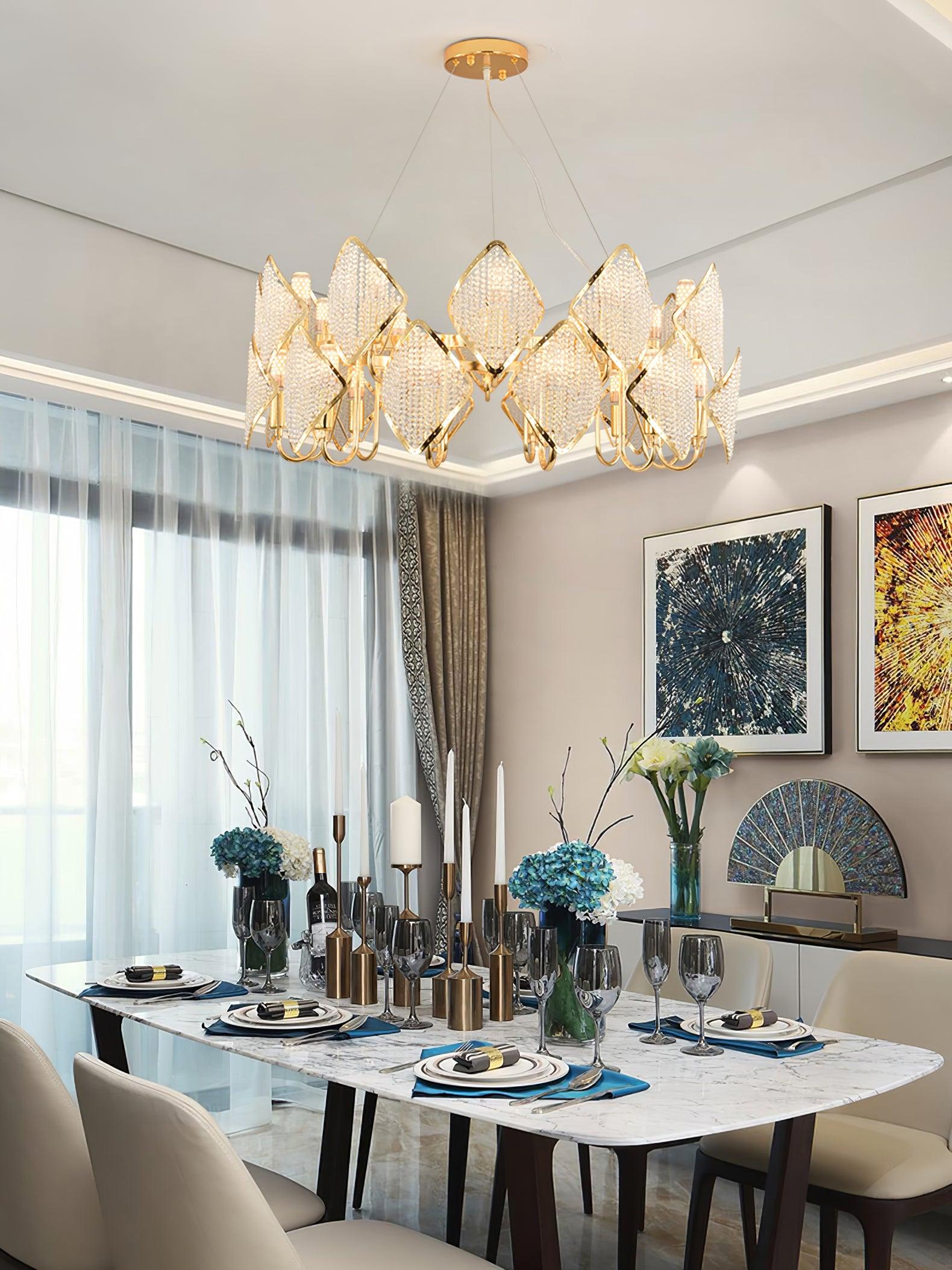 Aurora Chandelier Crystal Leaf Double-Tier - Blowlighting