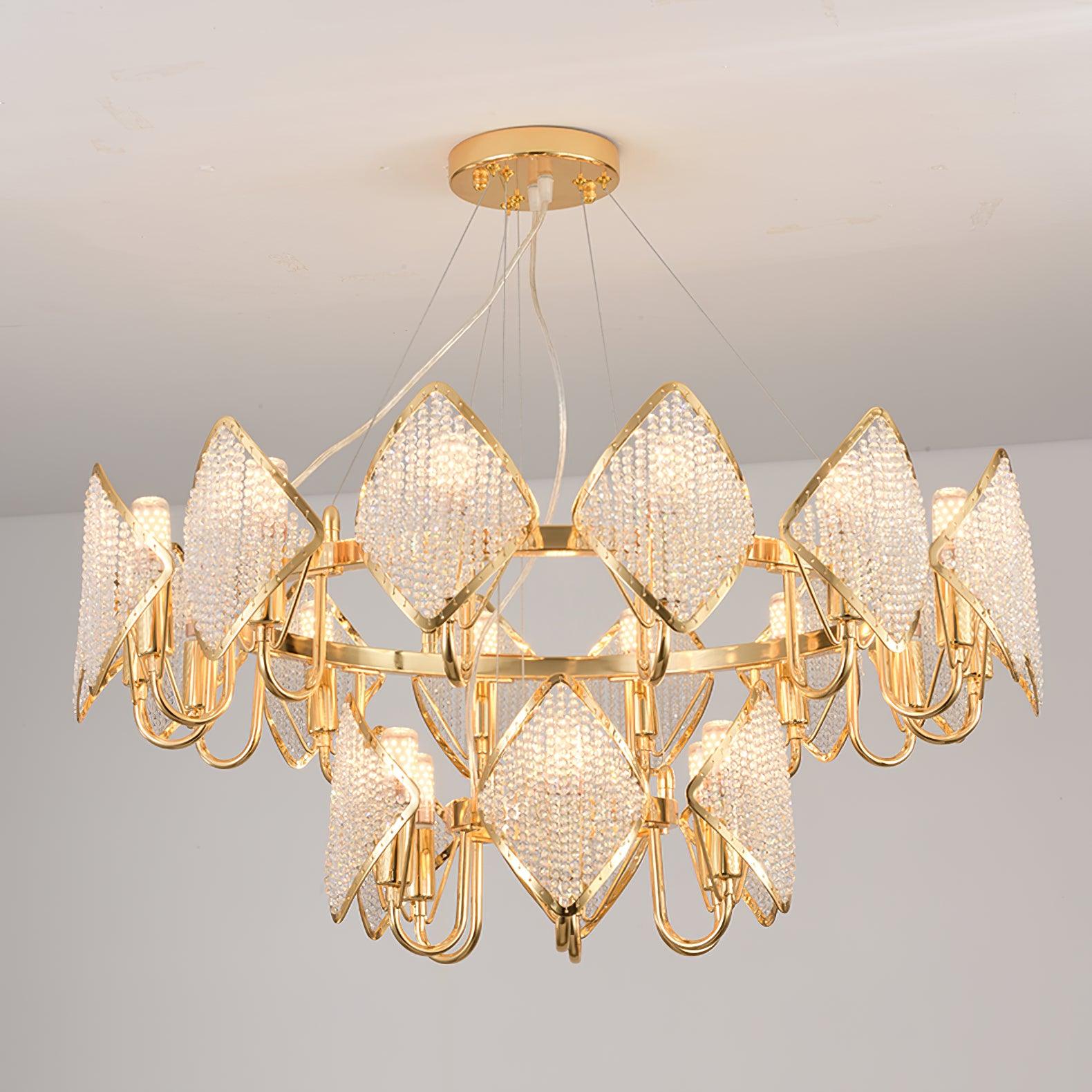 Aurora Chandelier Crystal Leaf Double-Tier - Blowlighting