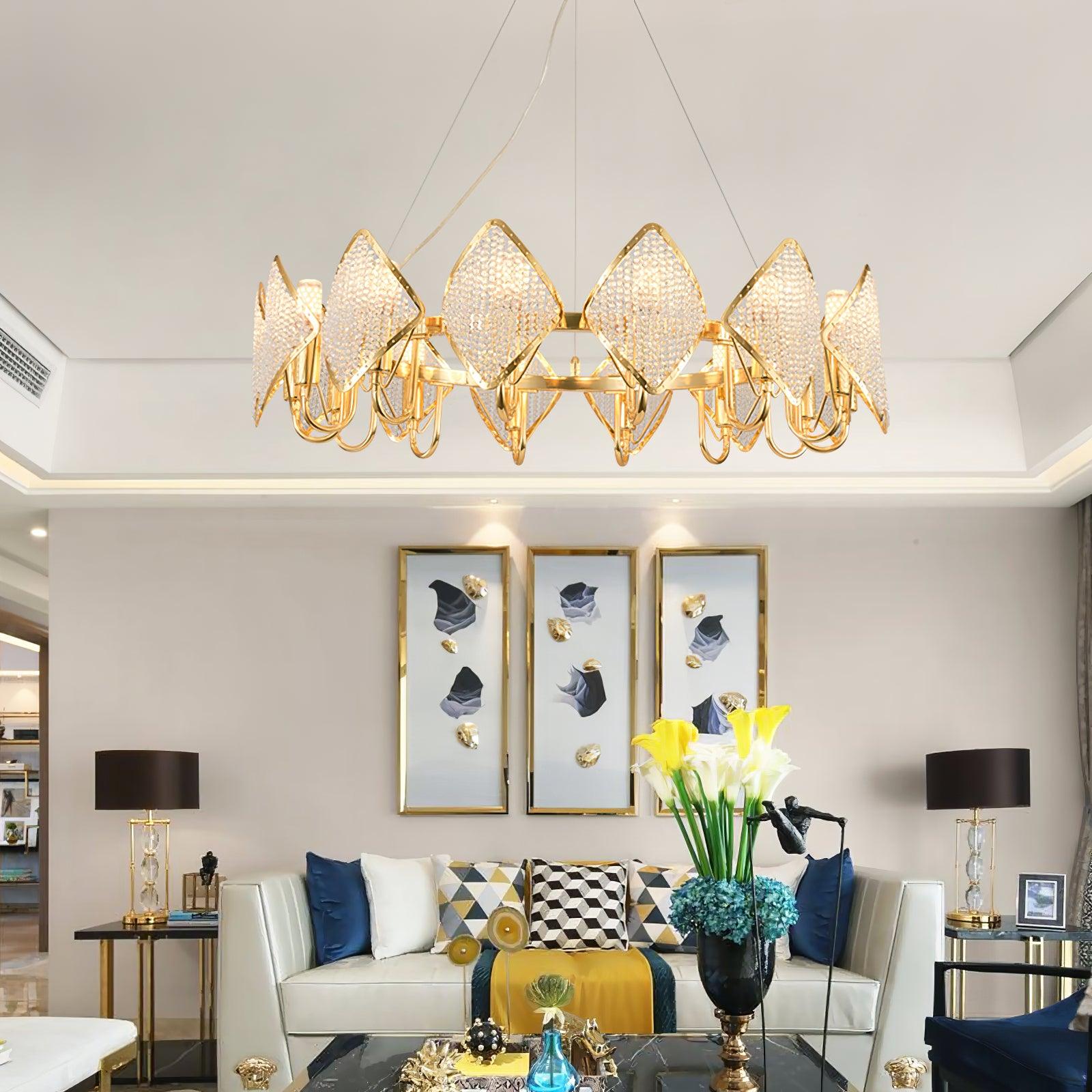 Aurora Chandelier Crystal Leaf Double-Tier - Blowlighting