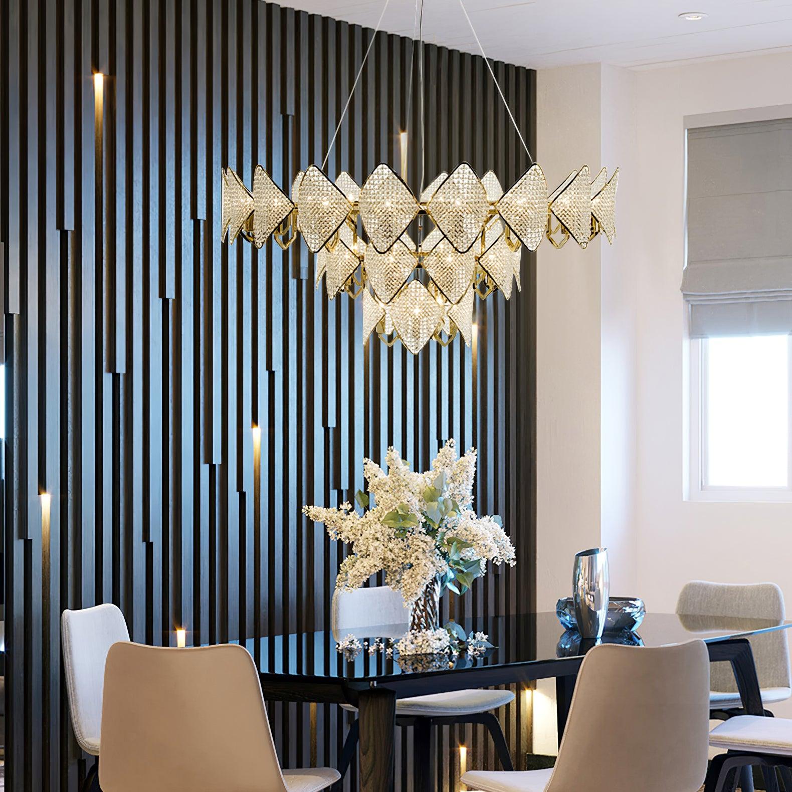 Aurora Chandelier Crystal Leaf Double-Tier - Blowlighting