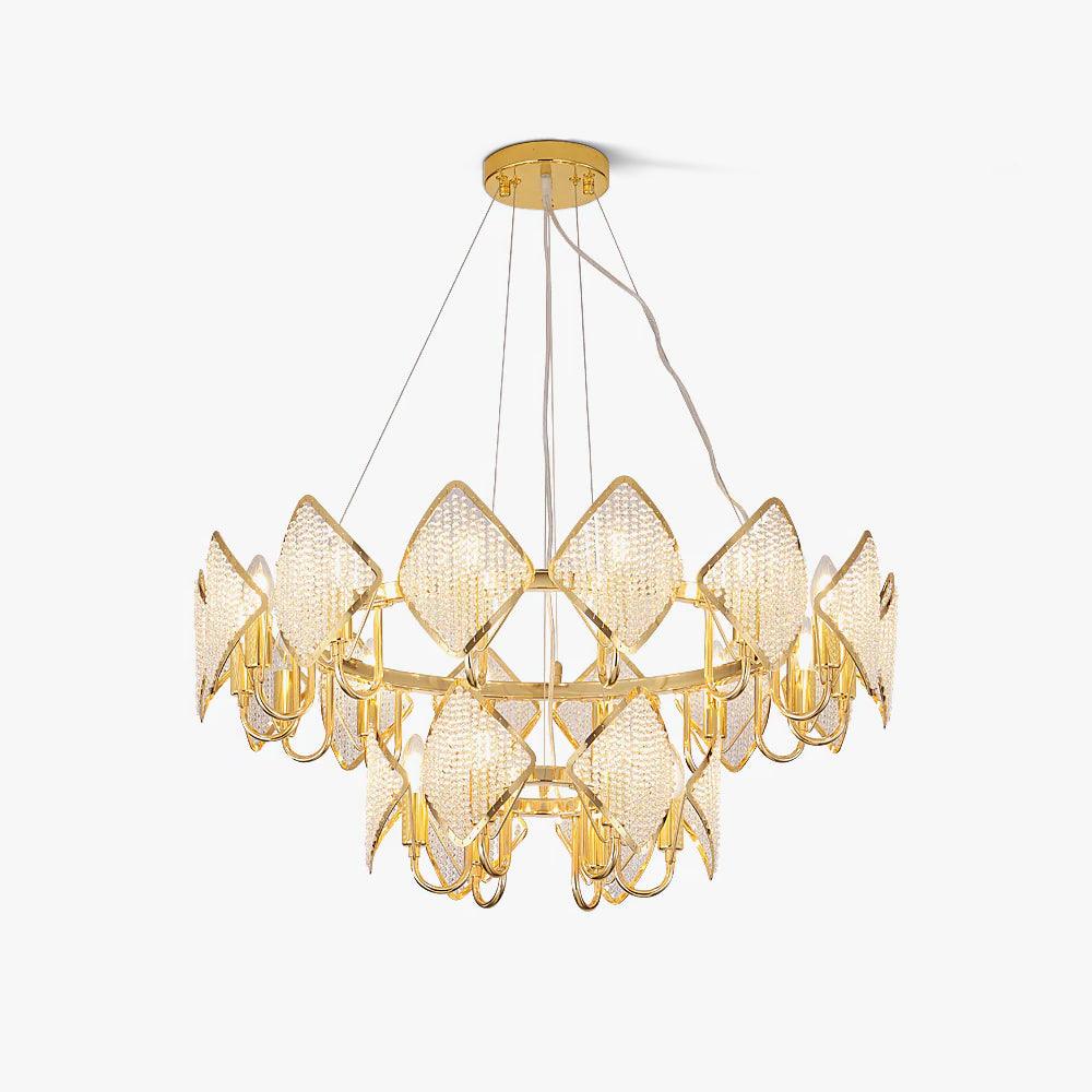 Aurora Chandelier Crystal Leaf Double-Tier - Blowlighting