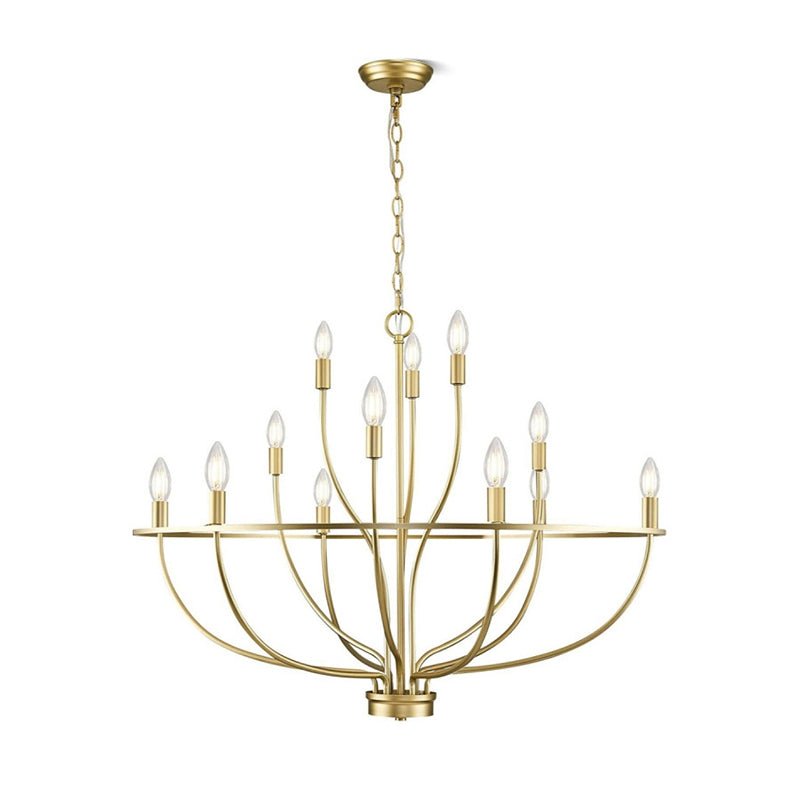 Aurelia Brass Gold Candelabra Chandelier - Blowlighting