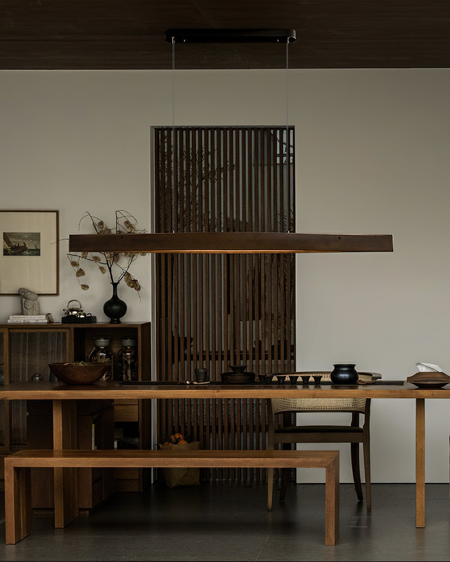 Horizon Linear Wood Pendant Lamp - Blowlighting