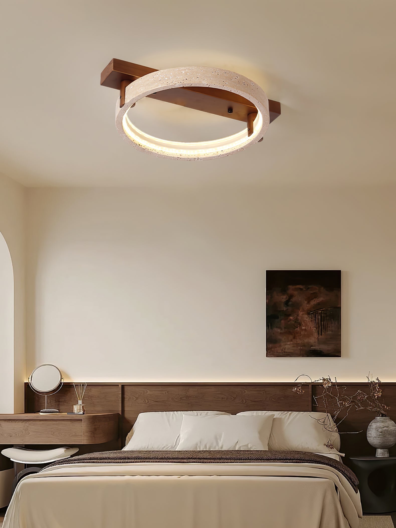 Ivlaeyra Ringed Travertine Wall Light - Neutralighting