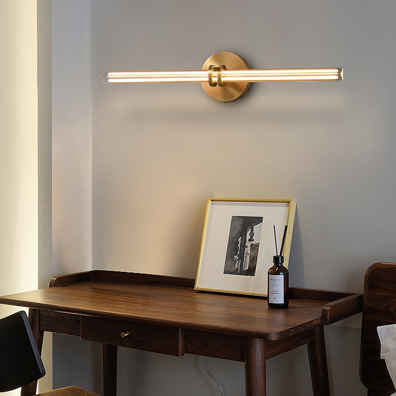 Horizon Modern Minimalist Brass Glass Wall Lamp - Lamp Copper