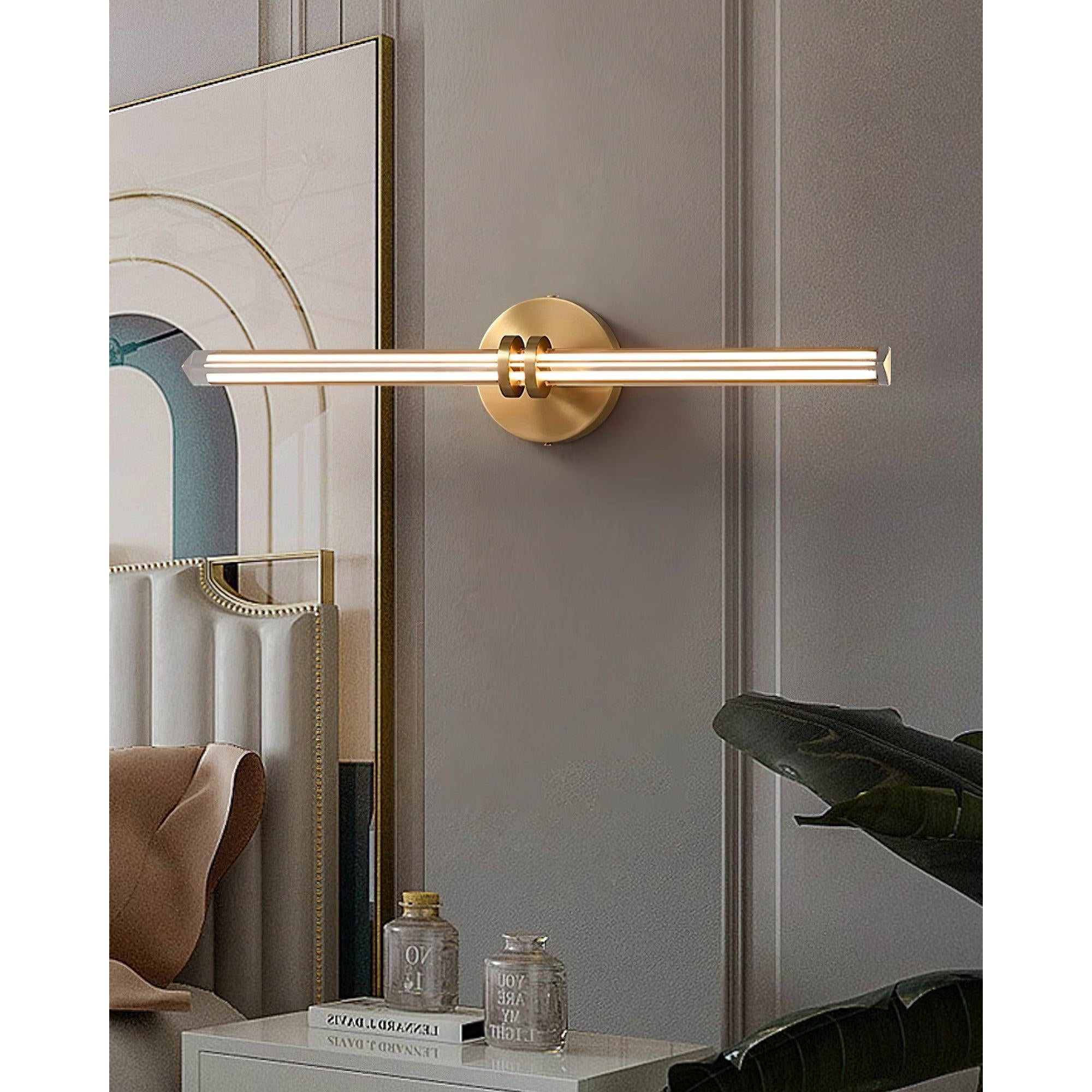 Horizon Modern Minimalist Brass Glass Wall Lamp - Lamp Copper
