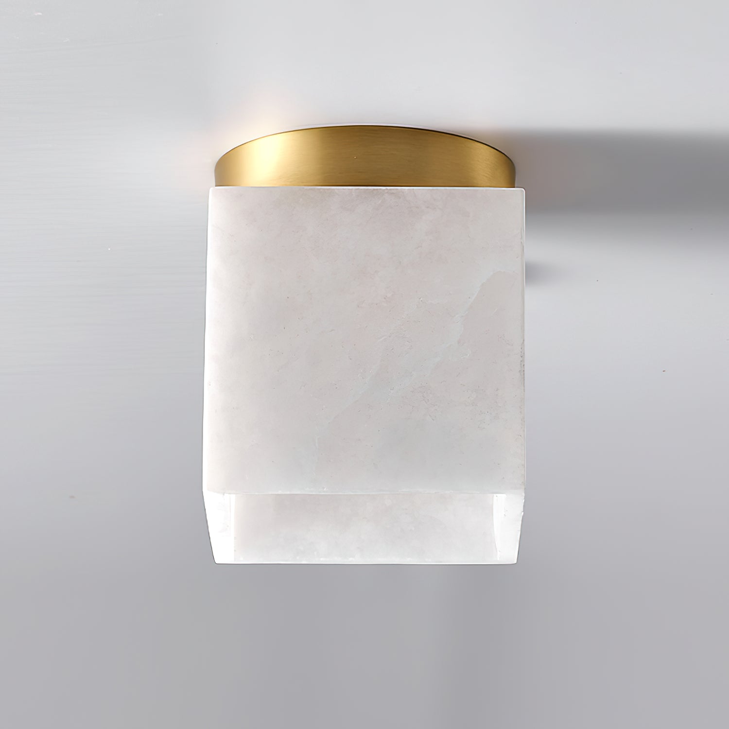 Usilia Modern Minimalist Brass Alabaster Ceiling Light - Lamp Copper