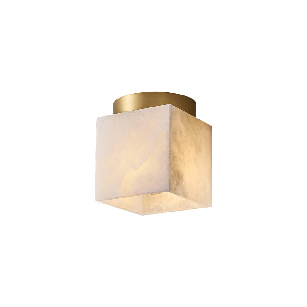 Usilia Modern Minimalist Brass Alabaster Ceiling Light - Lamp Copper
