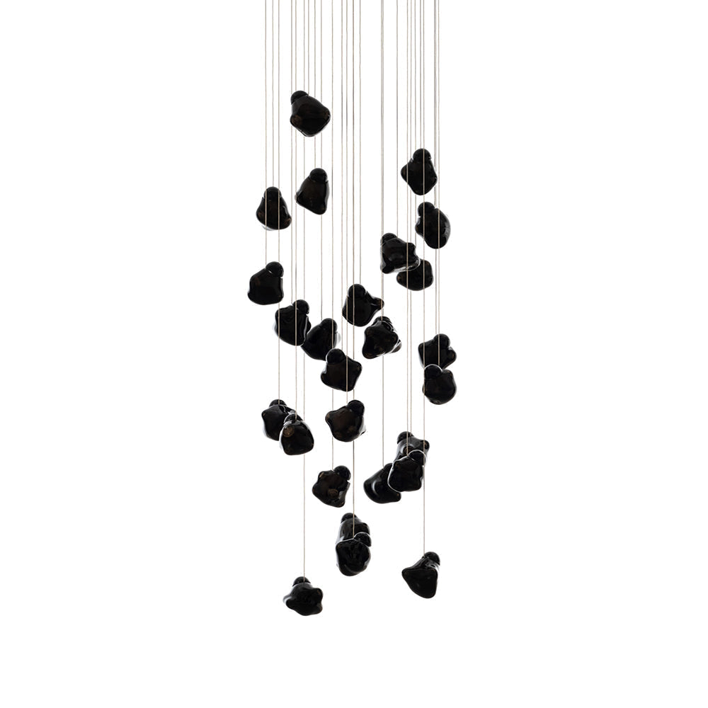 Vasilen Modern Minimalist Ice Pier Black Glass Pendant Lamp - Lamp Copper