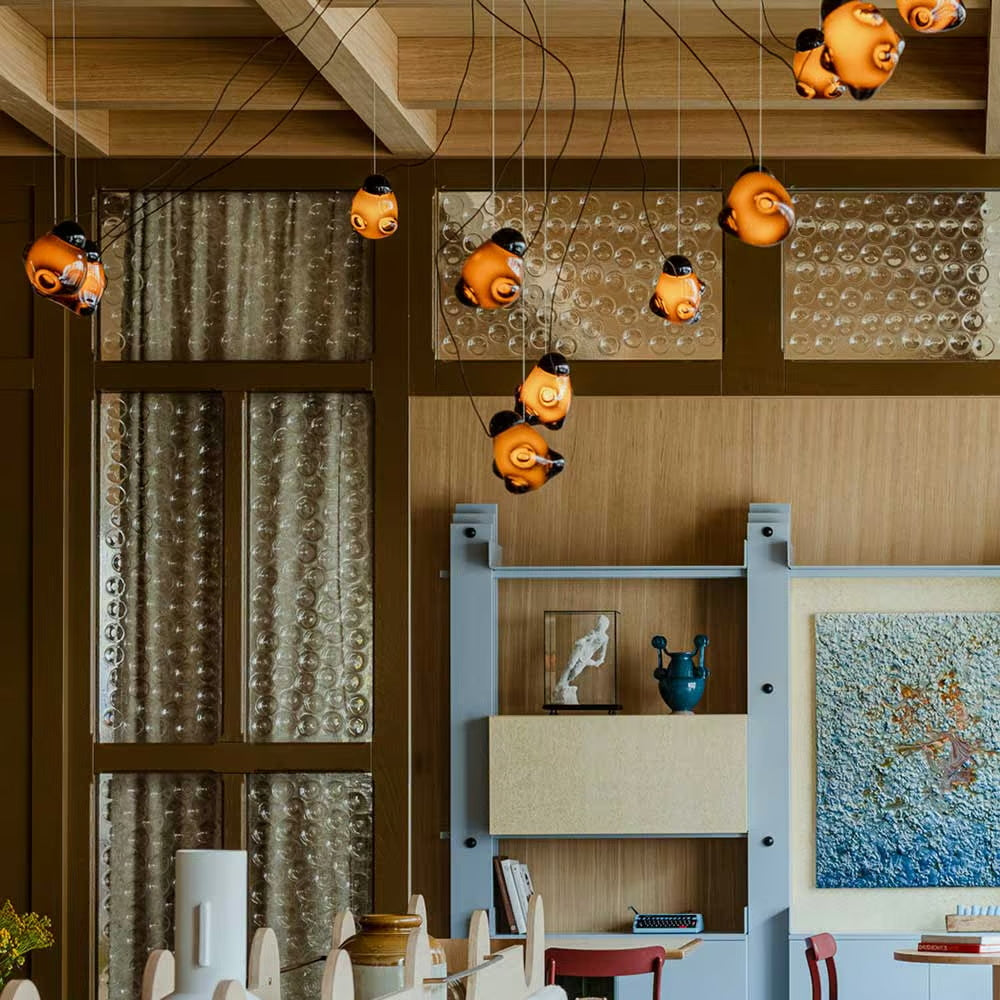 Vasilen Modern Minimalist Ice Pier Black Glass Pendant Lamp - Lamp Copper