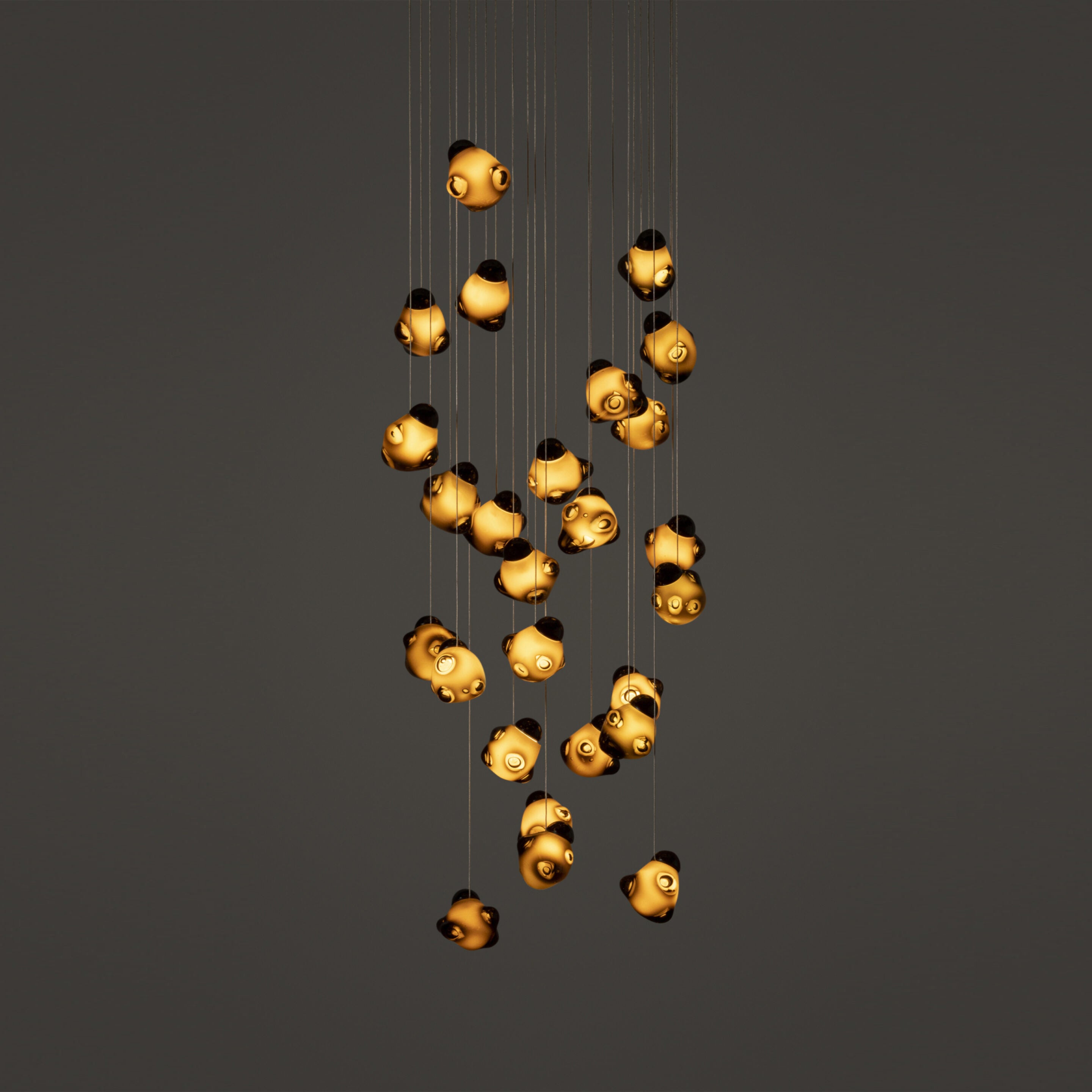 Vasilen Modern Minimalist Ice Pier Black Glass Pendant Lamp - Lamp Copper