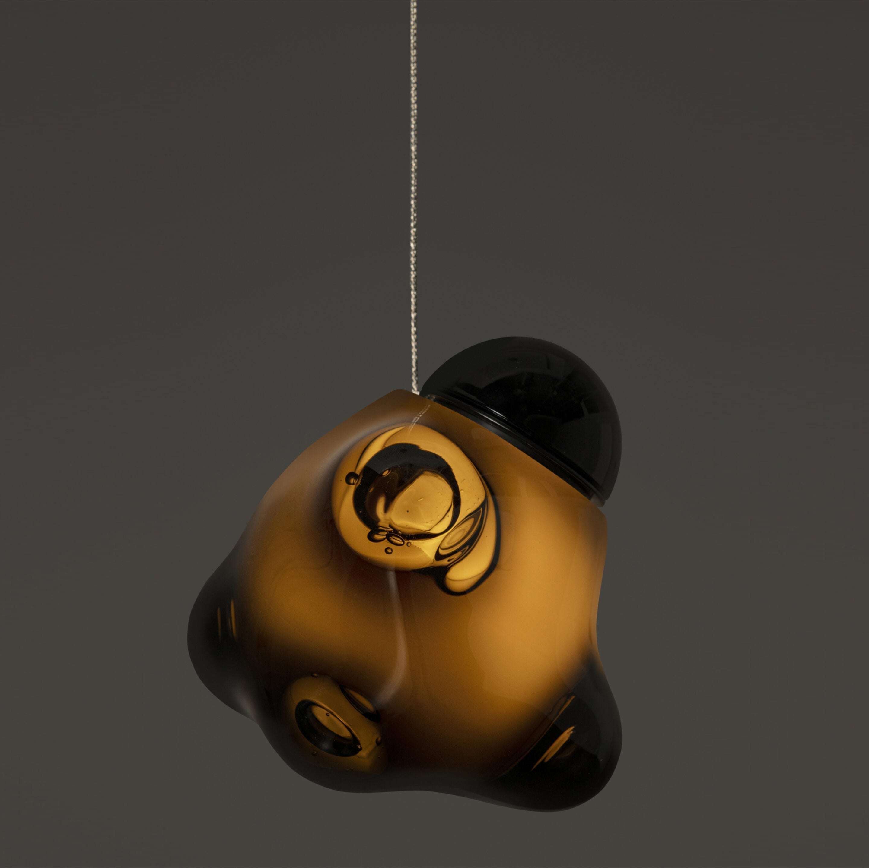 Vasilen Modern Minimalist Ice Pier Black Glass Pendant Lamp - Lamp Copper