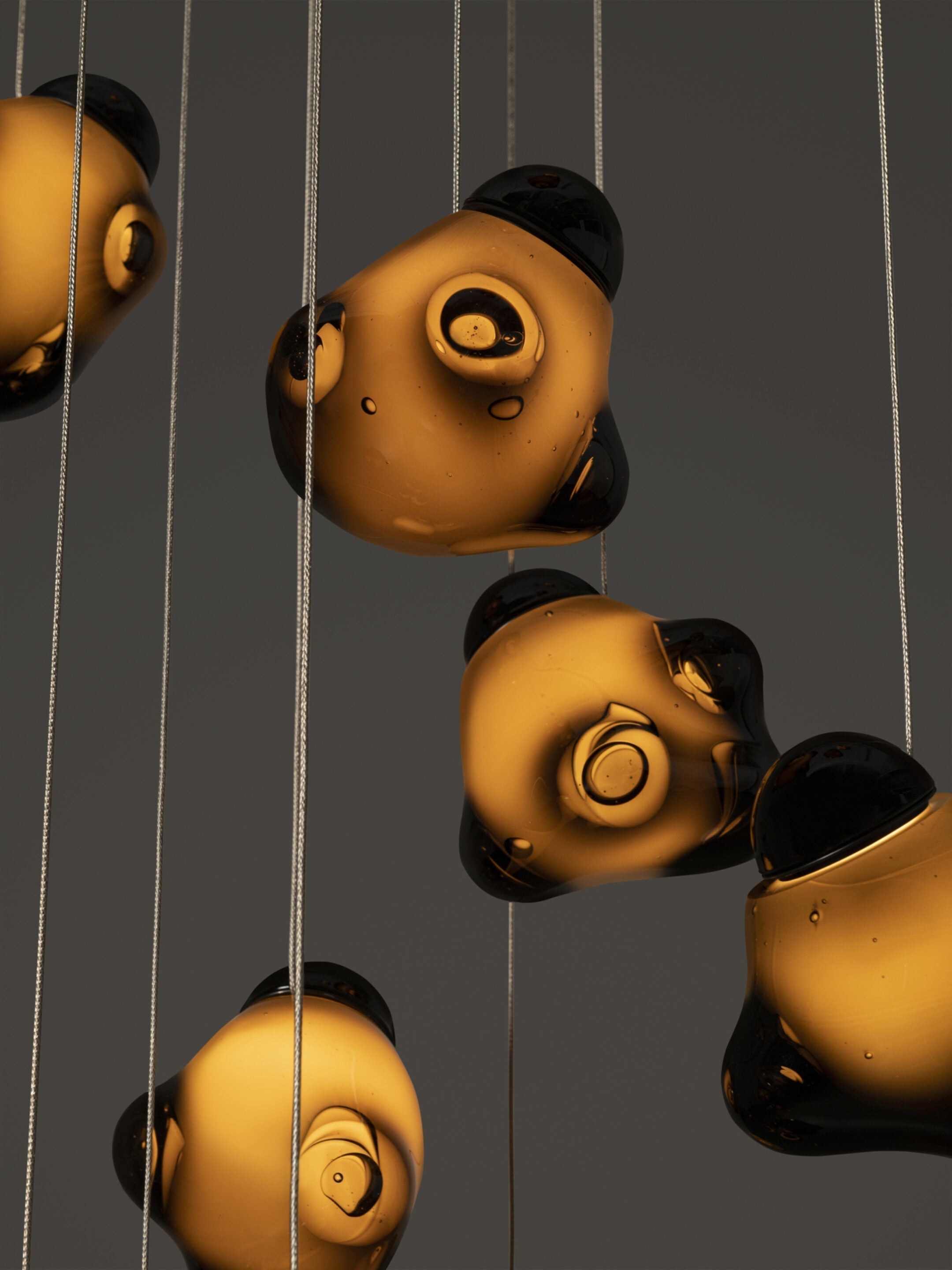 Vasilen Modern Minimalist Ice Pier Black Glass Pendant Lamp - Lamp Copper