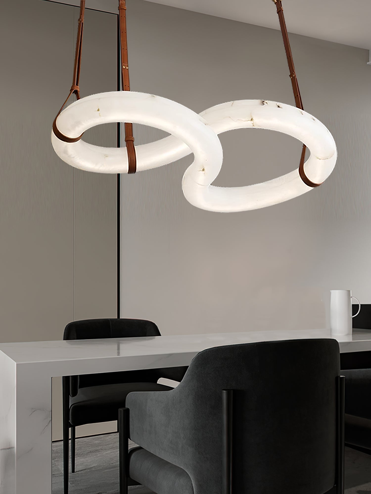 Althaen Postmodern Luxury Brown Alabaster Chandelier - Lamp Copper