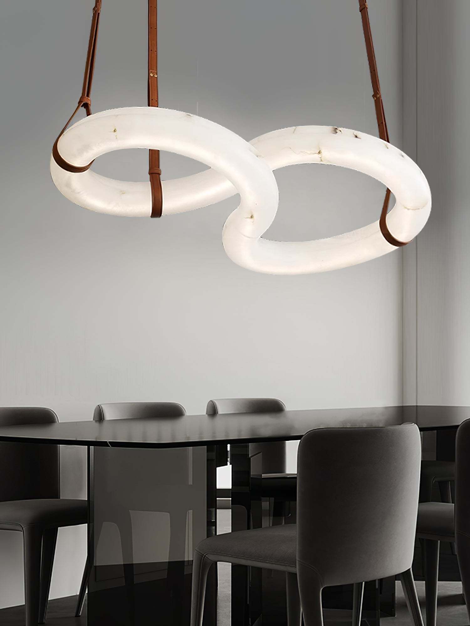 Althaen Postmodern Luxury Brown Alabaster Chandelier - Lamp Copper