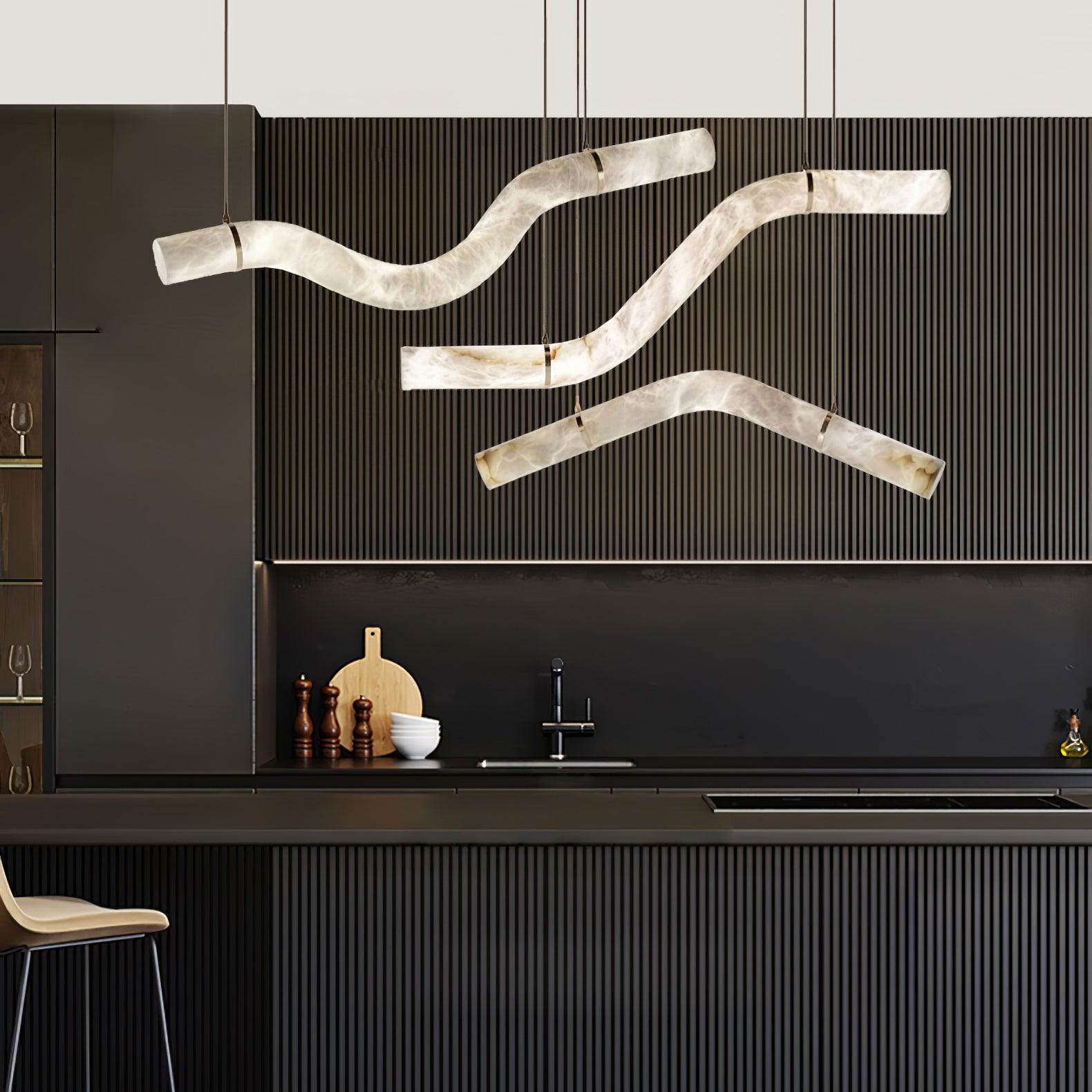 Utalyra Curved Alabaster Pendant Light - Neutralighting